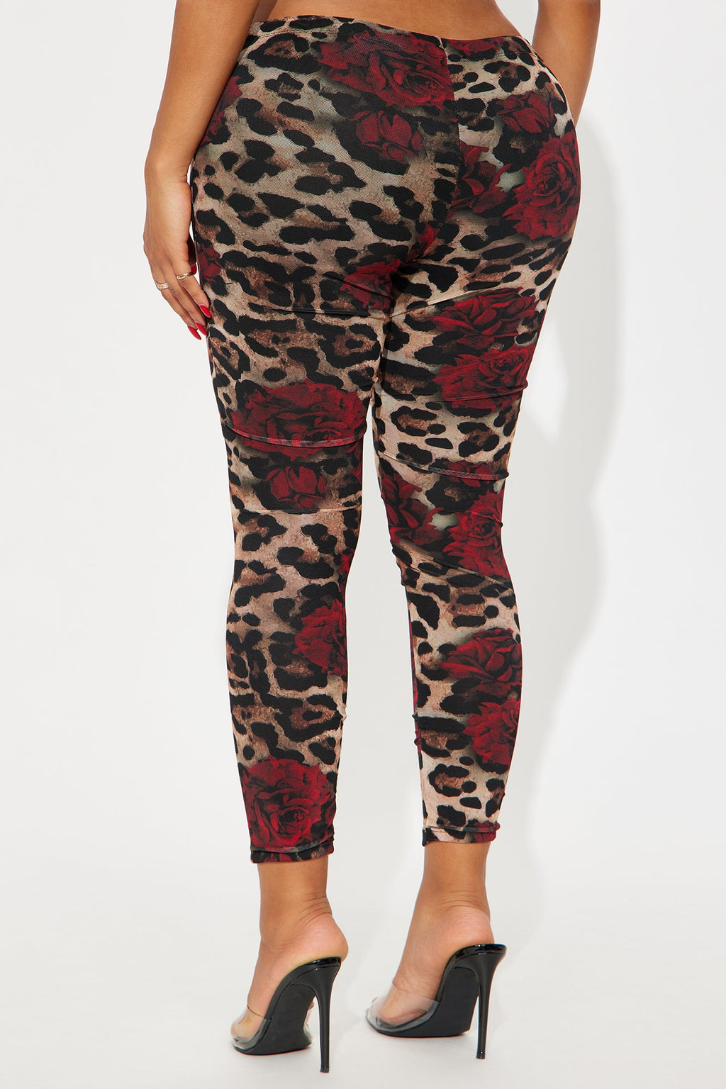 Gone Wild Leopard Lined Mesh Legging - Brown/combo