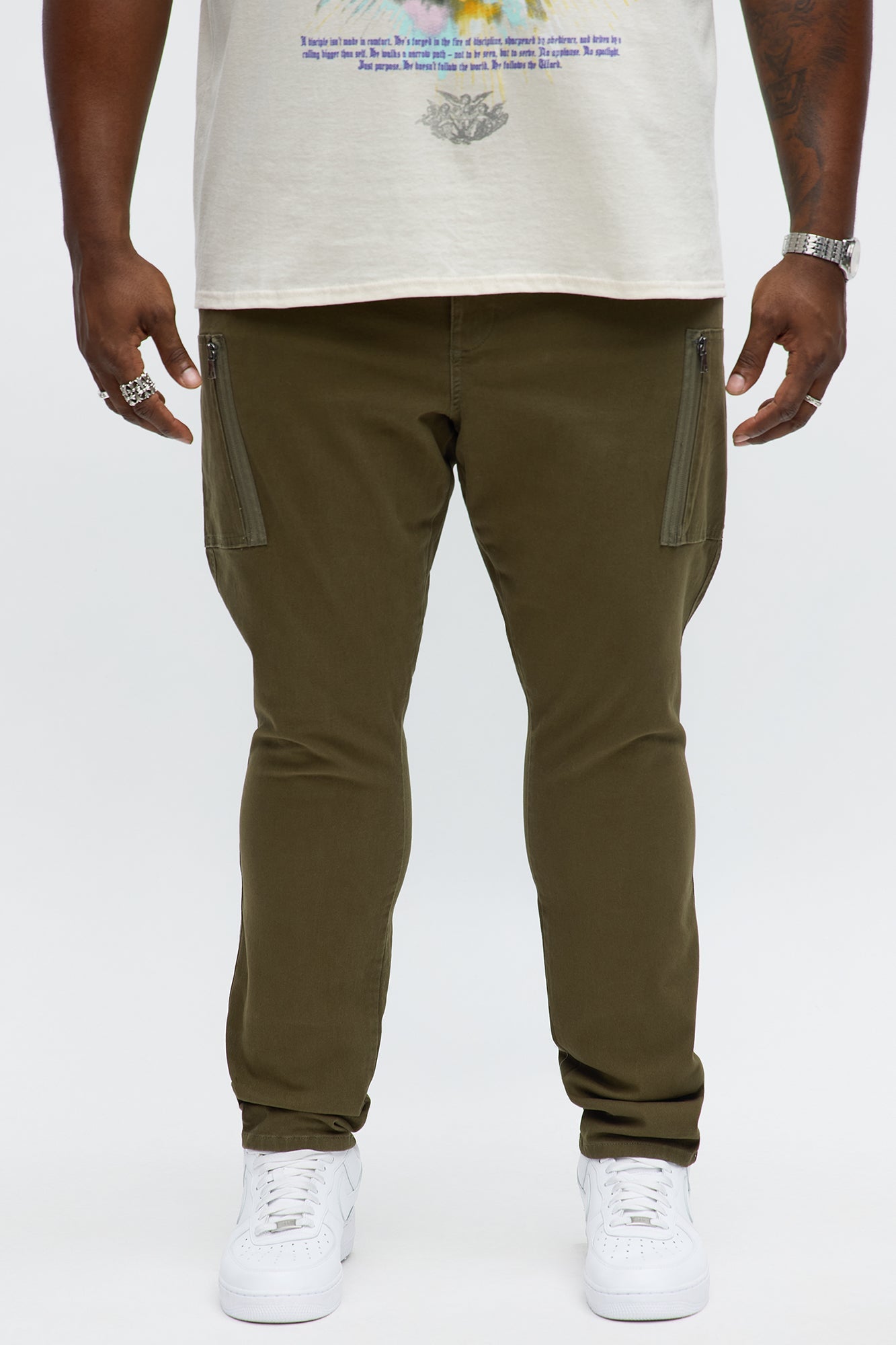 Skinny Got Me There Zipper Pocket Pants - Green