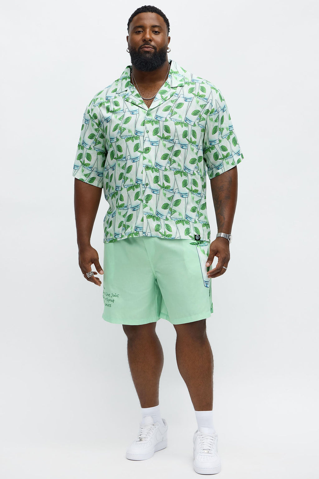 Mojito Button Up Shirt - Green/combo