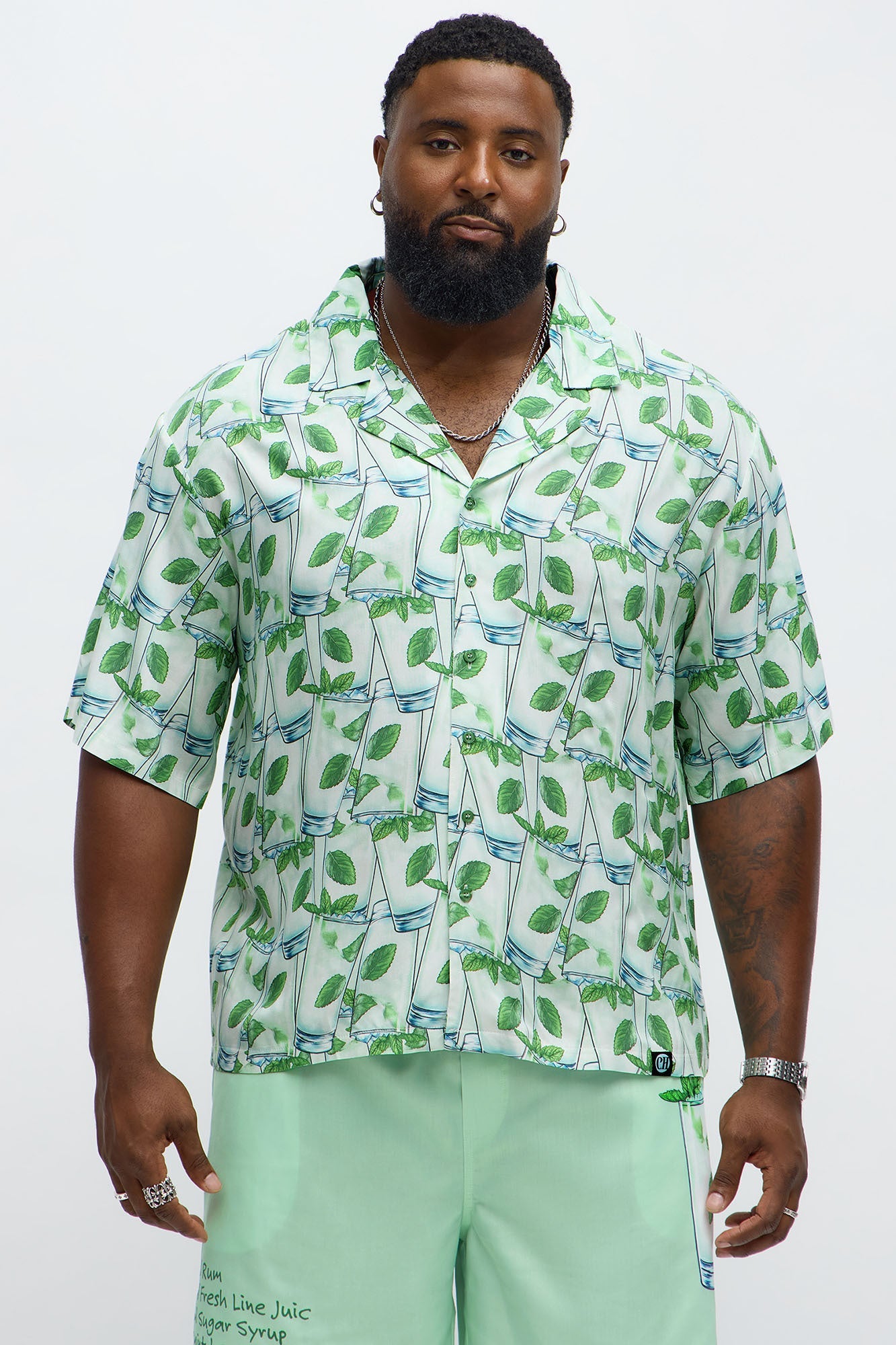 Mojito Button Up Shirt - Green/combo