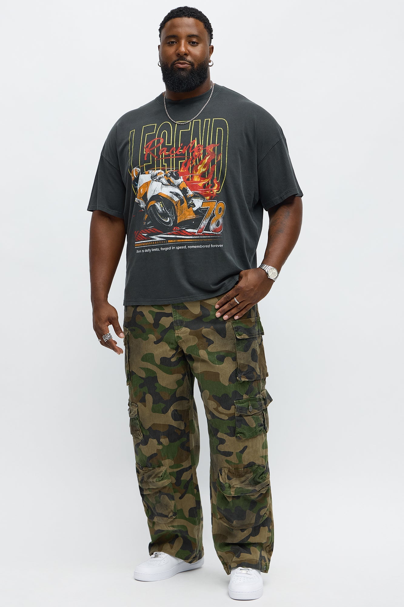 Legend Racing Oversized Short Sleeve Tee - Black Wash