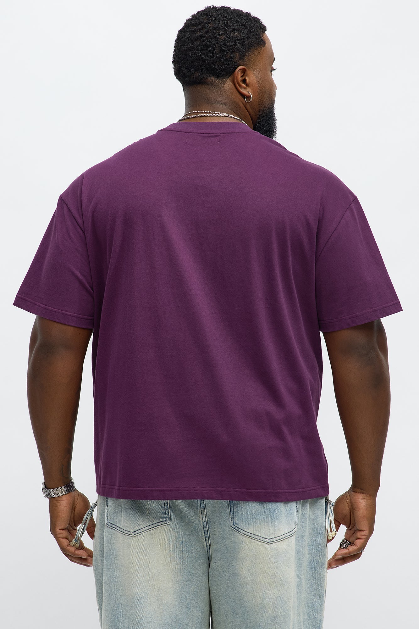 Premium Relaxed Soft Cotton Tee - Plum