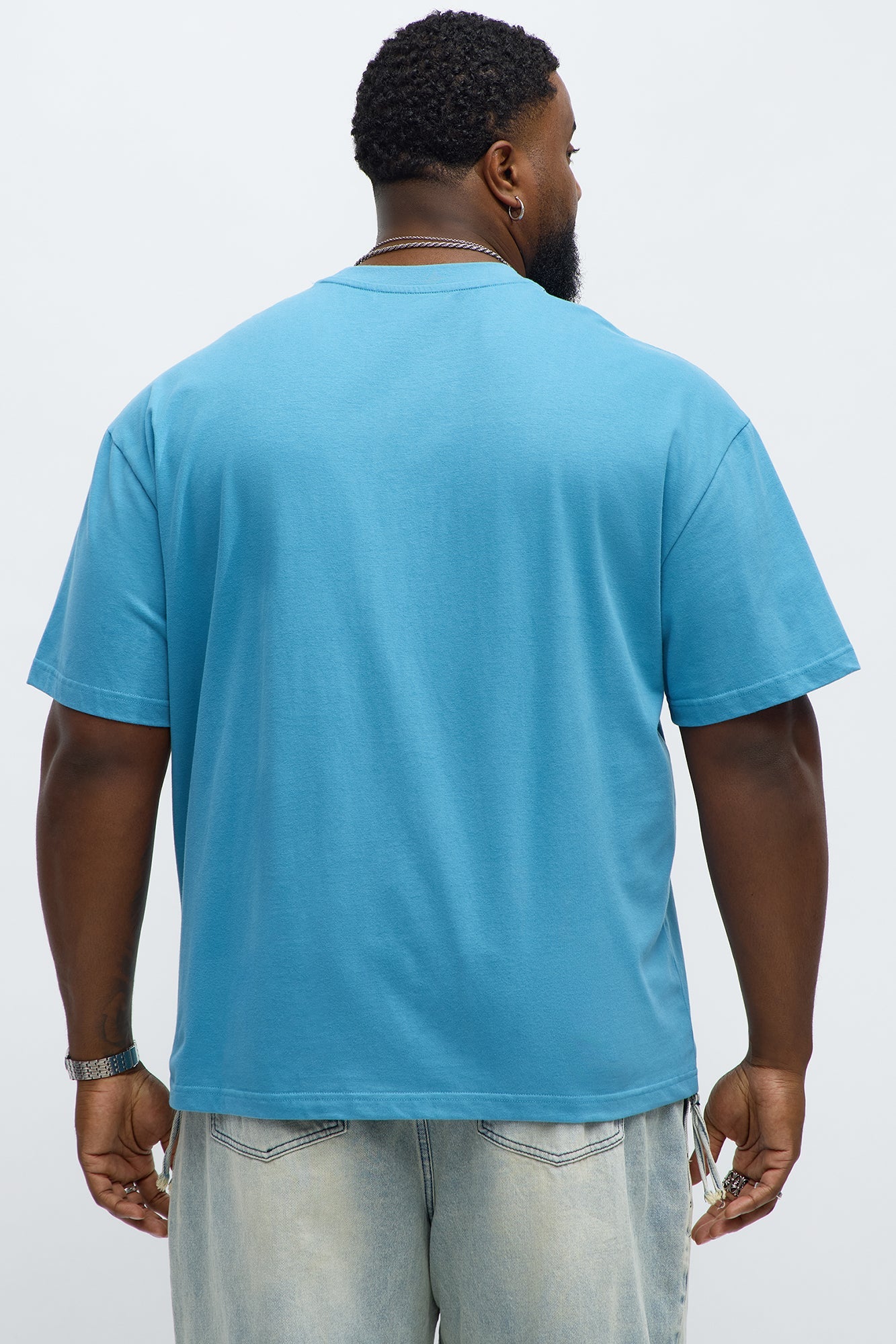 Premium Relaxed Soft Cotton Tee - Blue