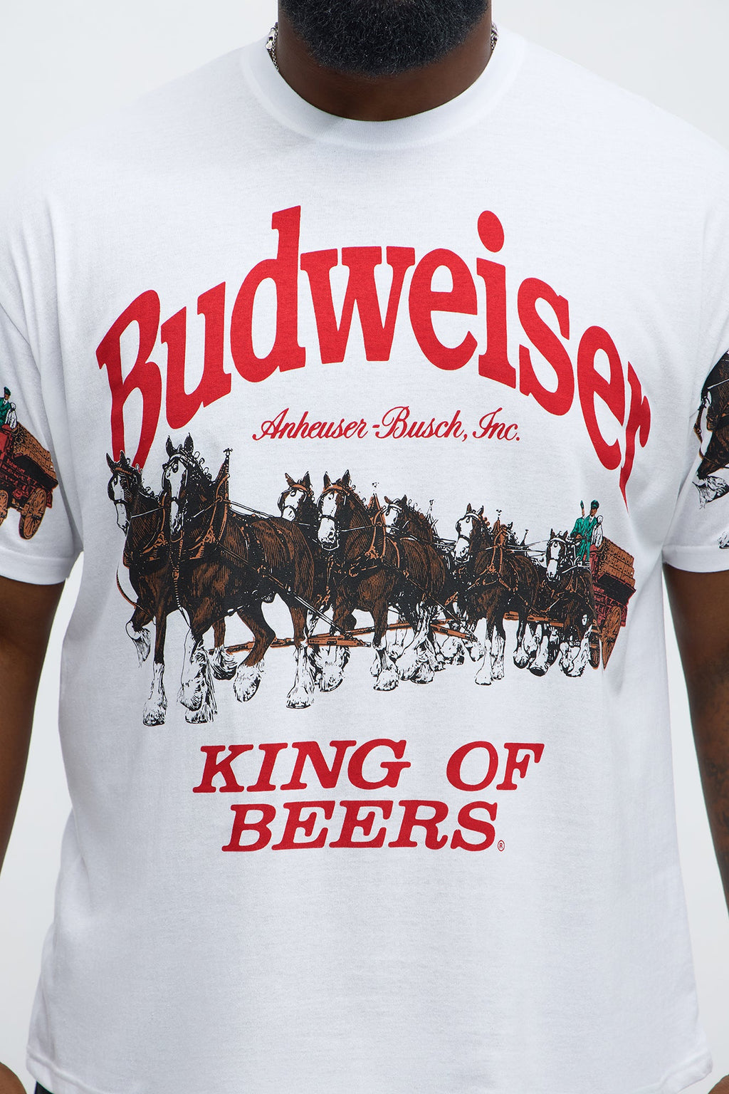 Budweiser King Of Beers Clydesdales Short Sleeve Tee - White