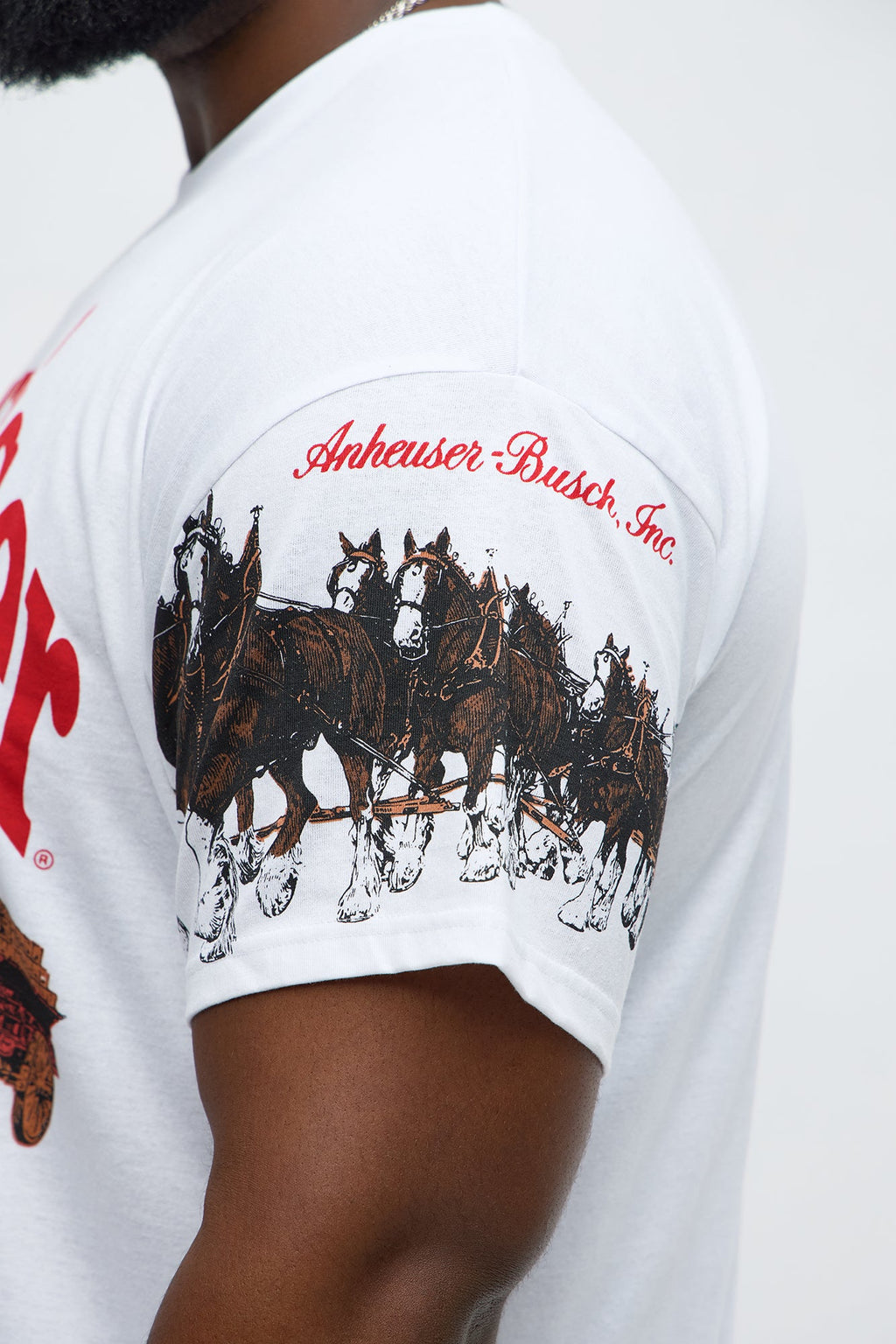 Budweiser King Of Beers Clydesdales Short Sleeve Tee - White