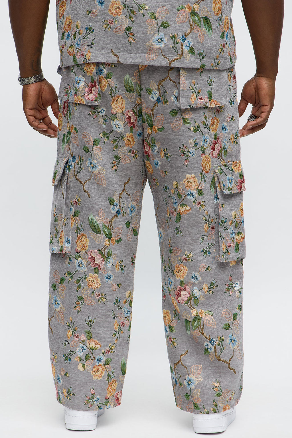 Baggy Blooming Cargo Pant - Grey