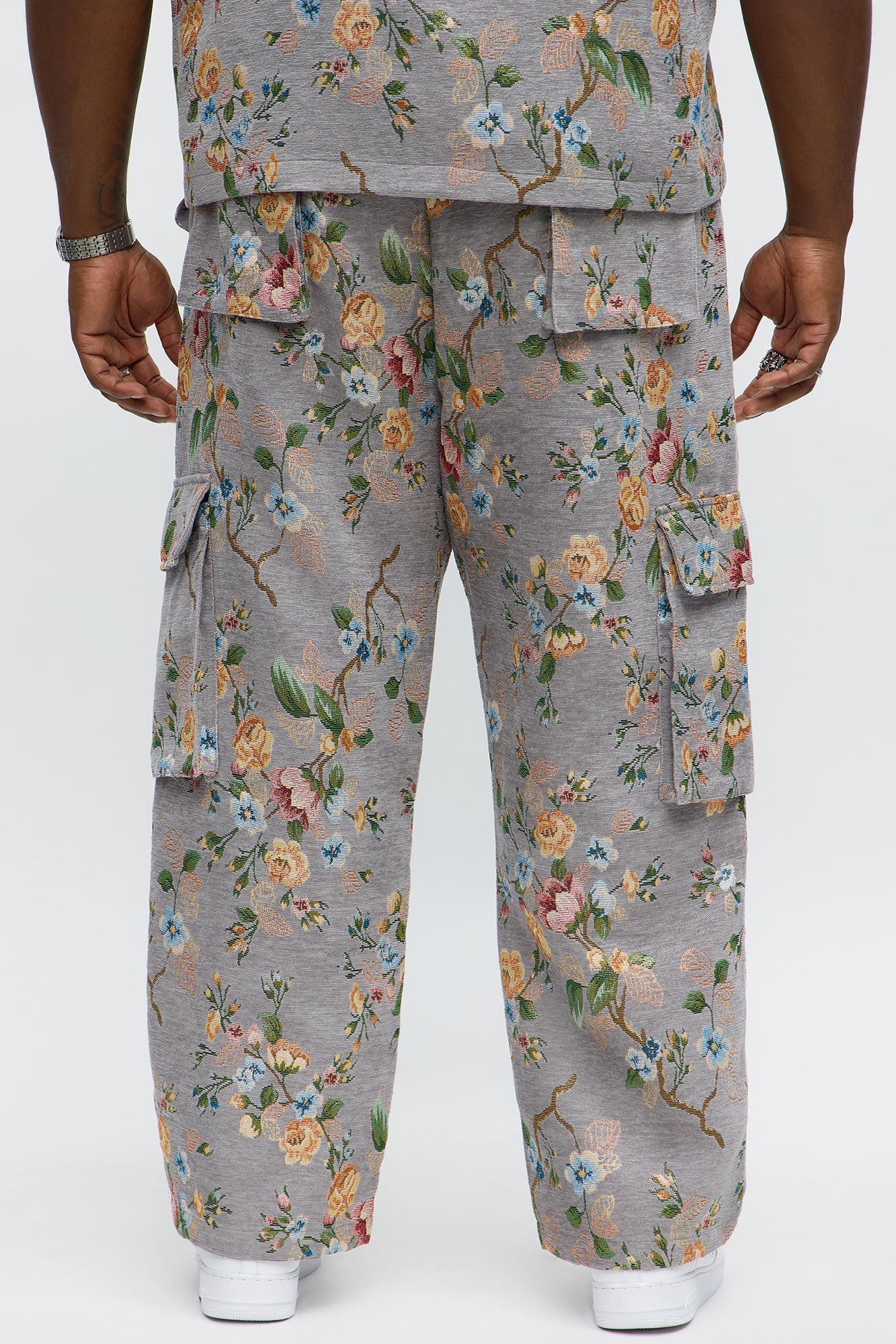 Baggy Blooming Cargo Pant - Grey