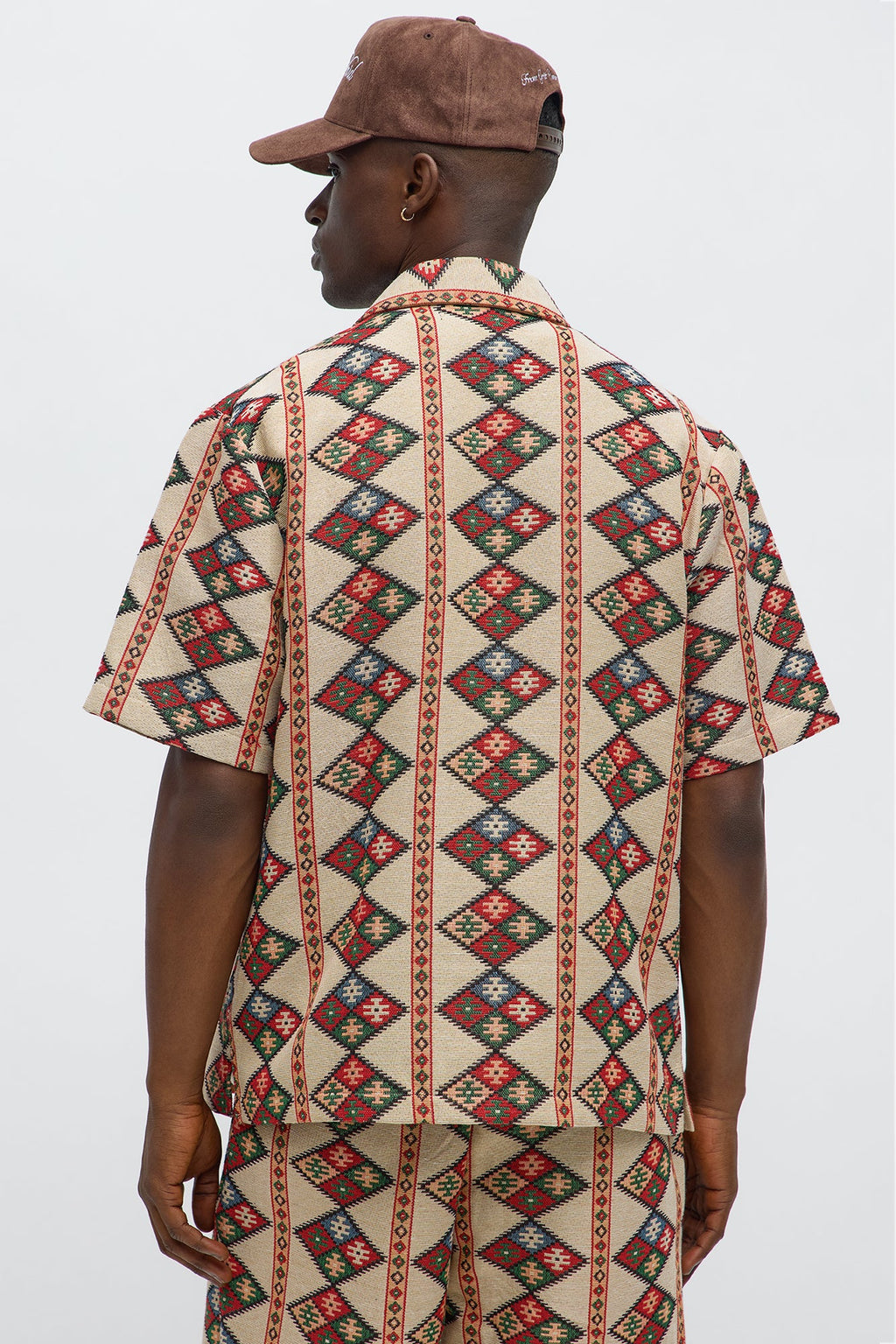 Tribal Tapestry Button Up Shirt - Multi Color
