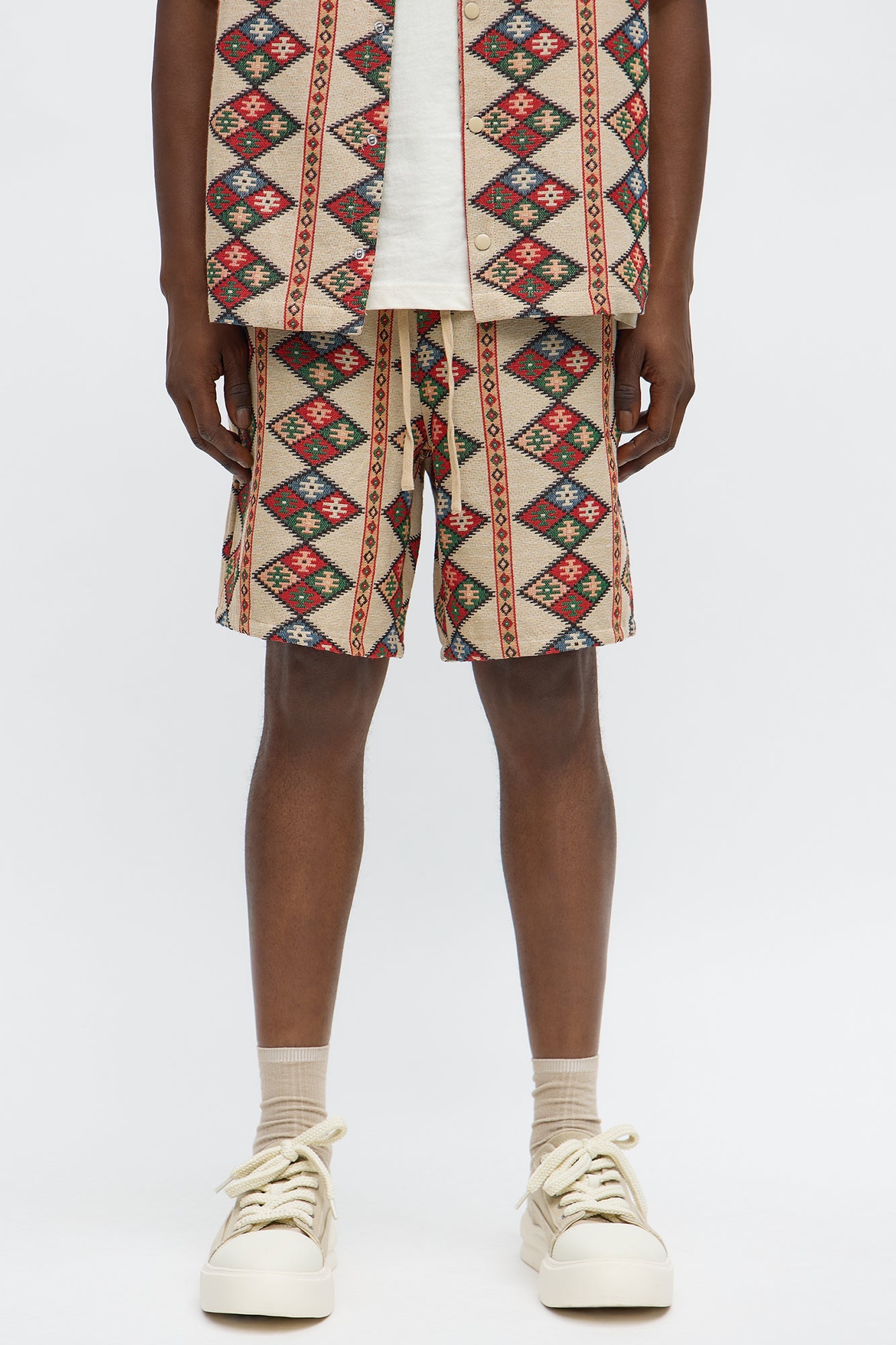 Relaxed Tribal Tapestry Short - Multi Color