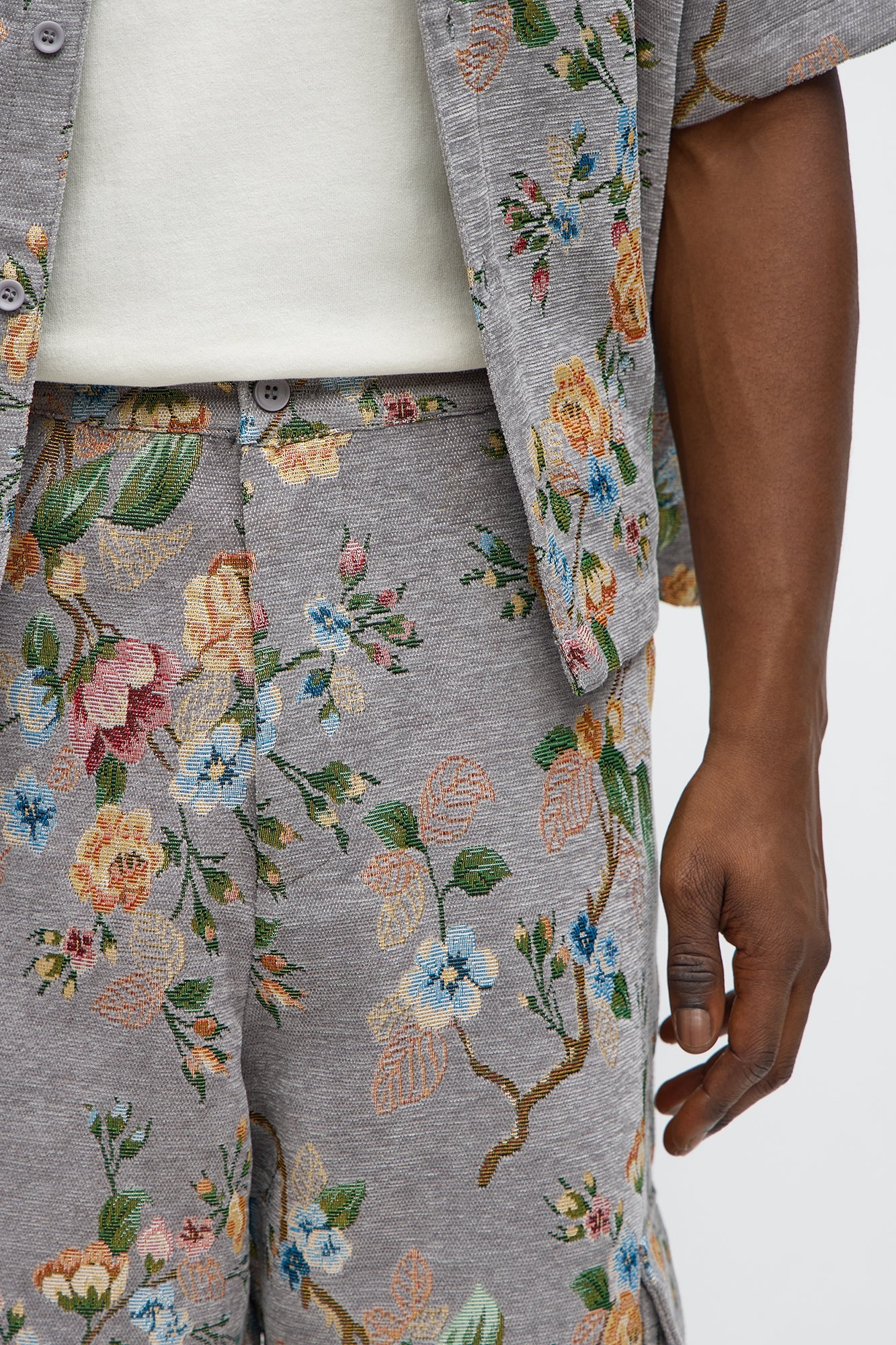 Baggy Blooming Cargo Pant - Grey
