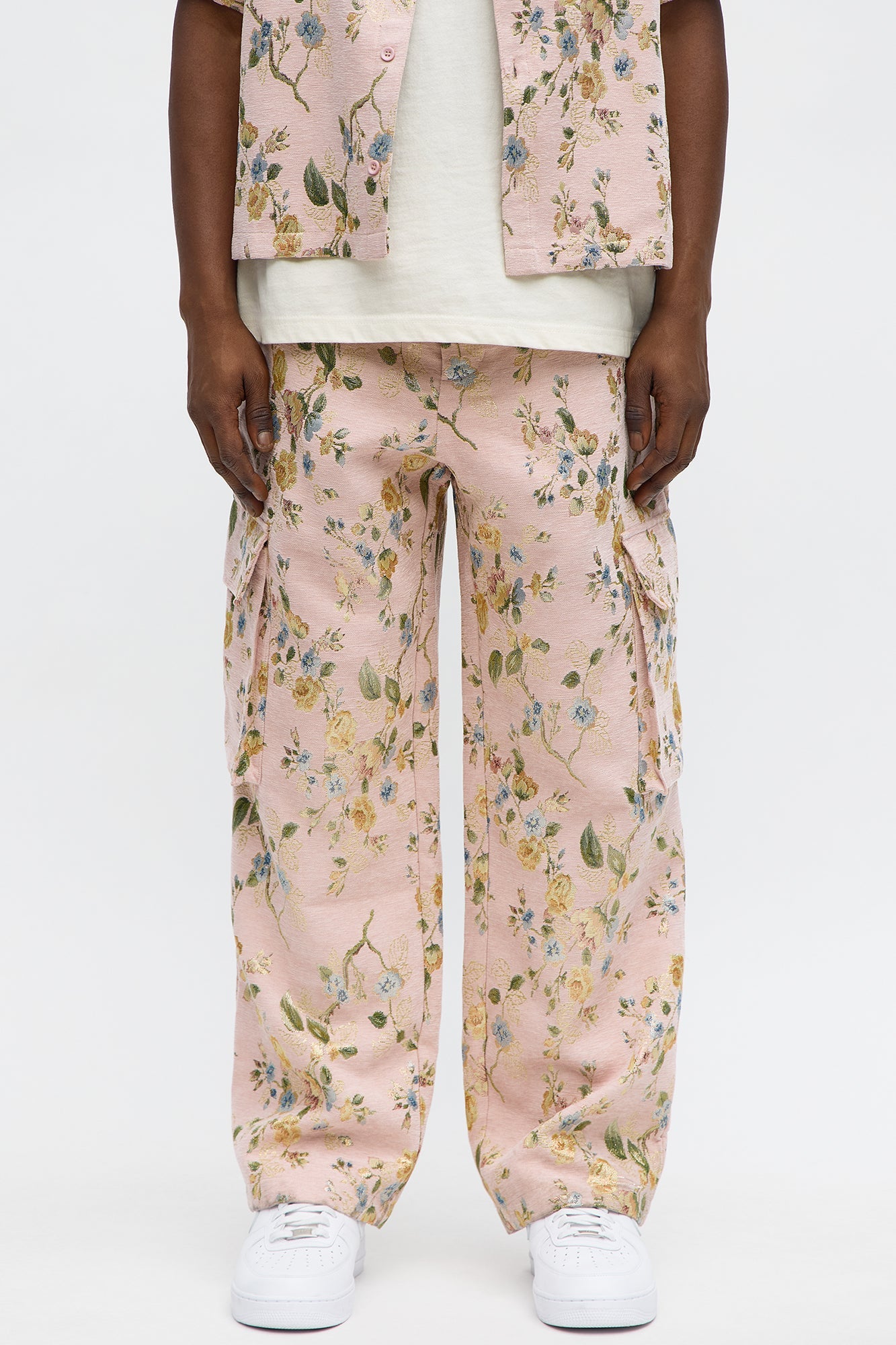 Baggy Blooming Cargo Pant - Pink