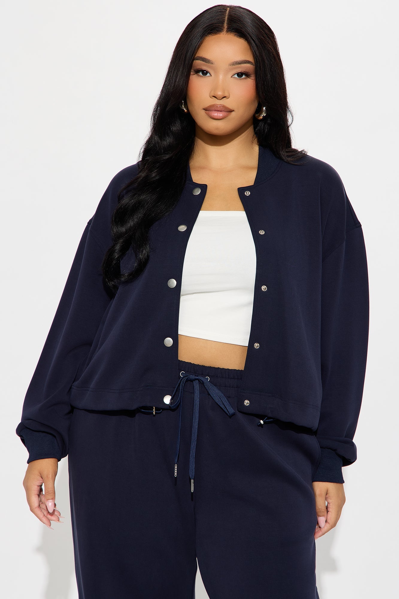 Set The Pace Scuba Pant Set - Navy