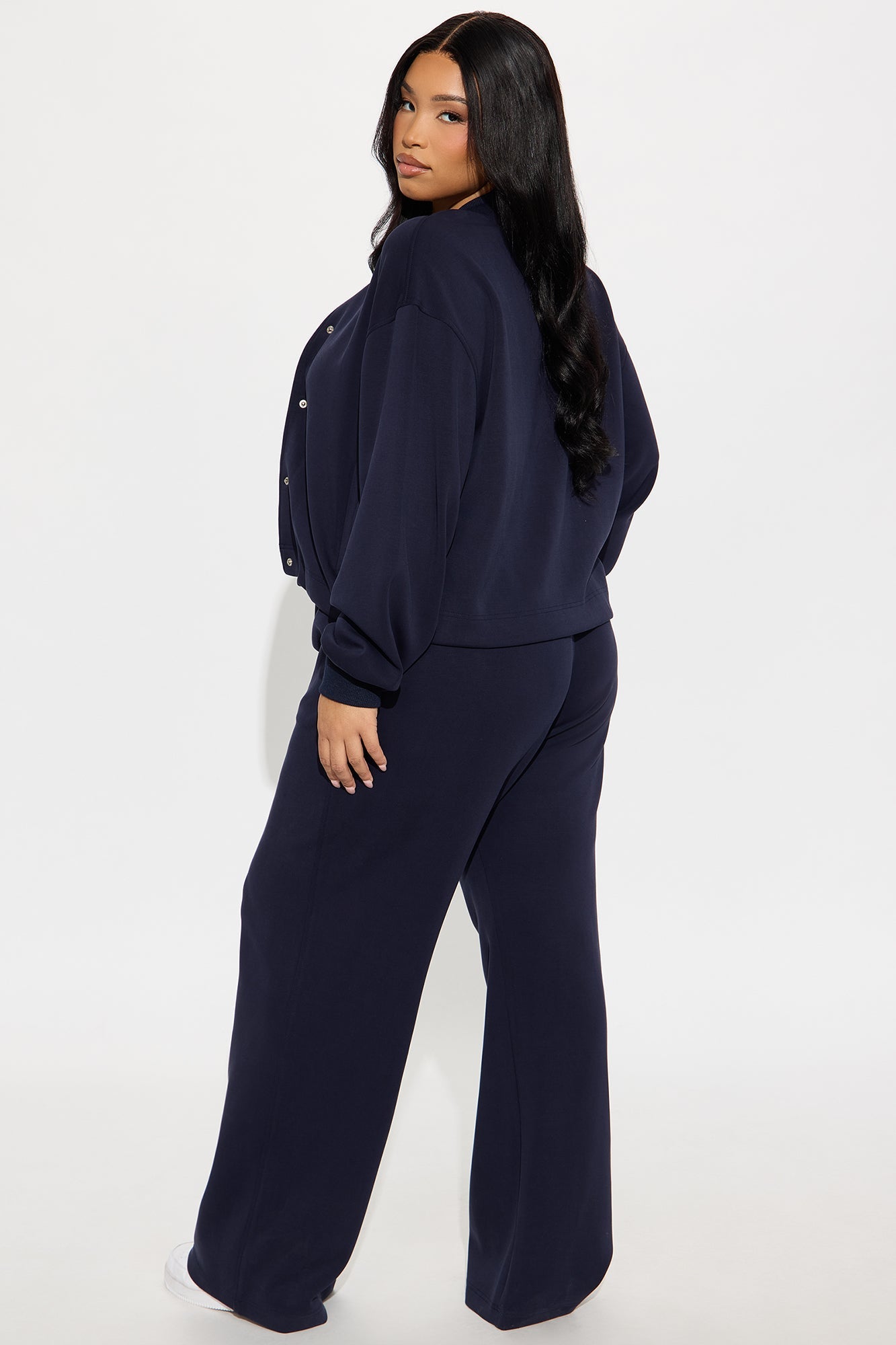 Set The Pace Scuba Pant Set - Navy