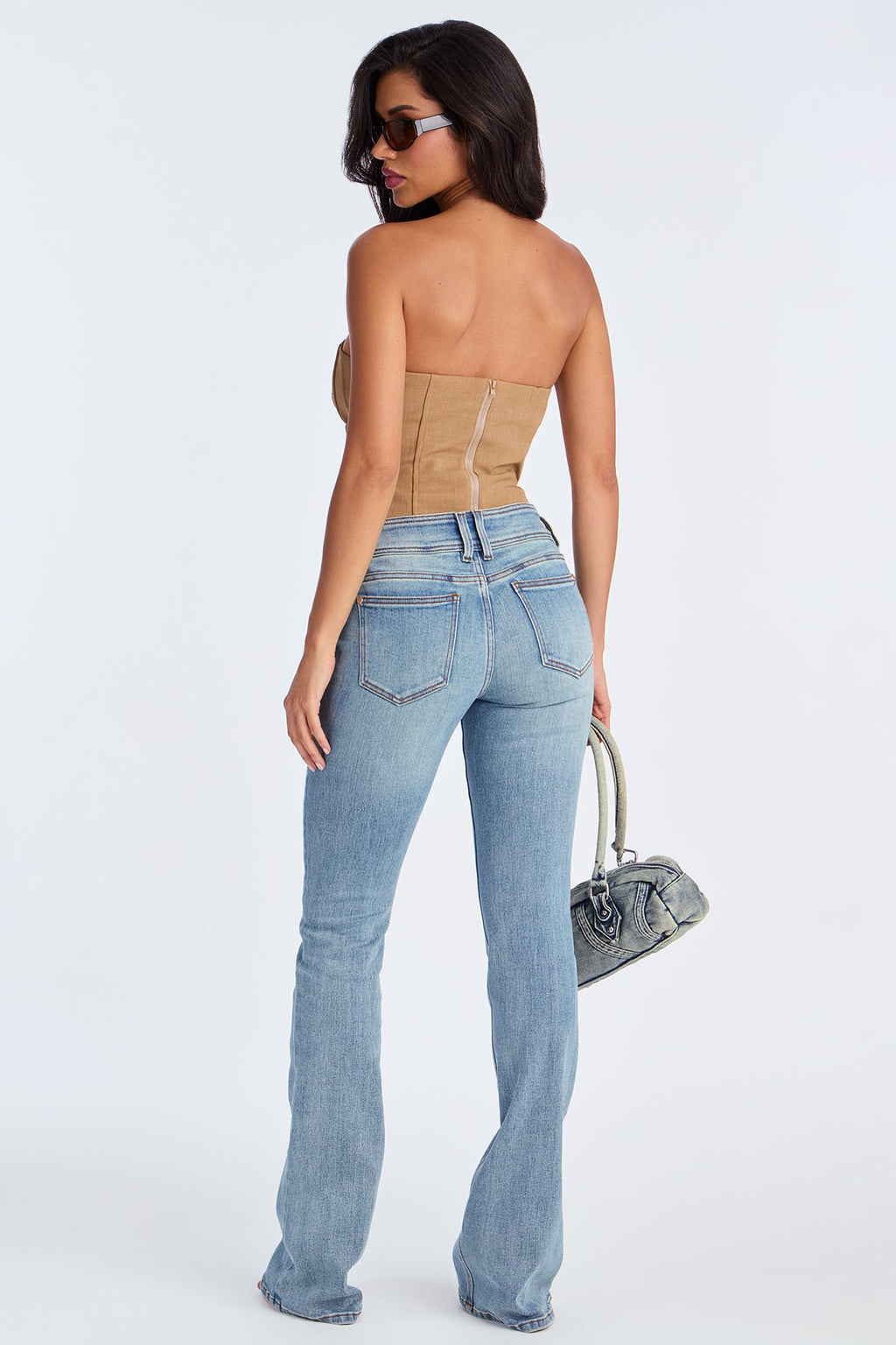 Sunset Boulevard Lace Up Corset - Taupe