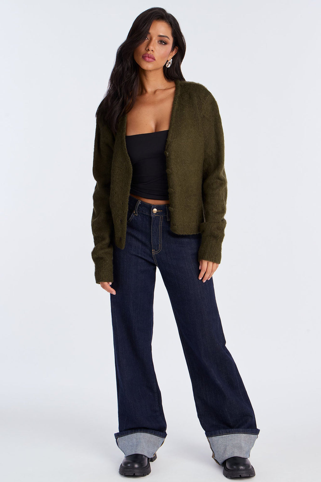 Yours To Keep Washed Cardigan - Olive