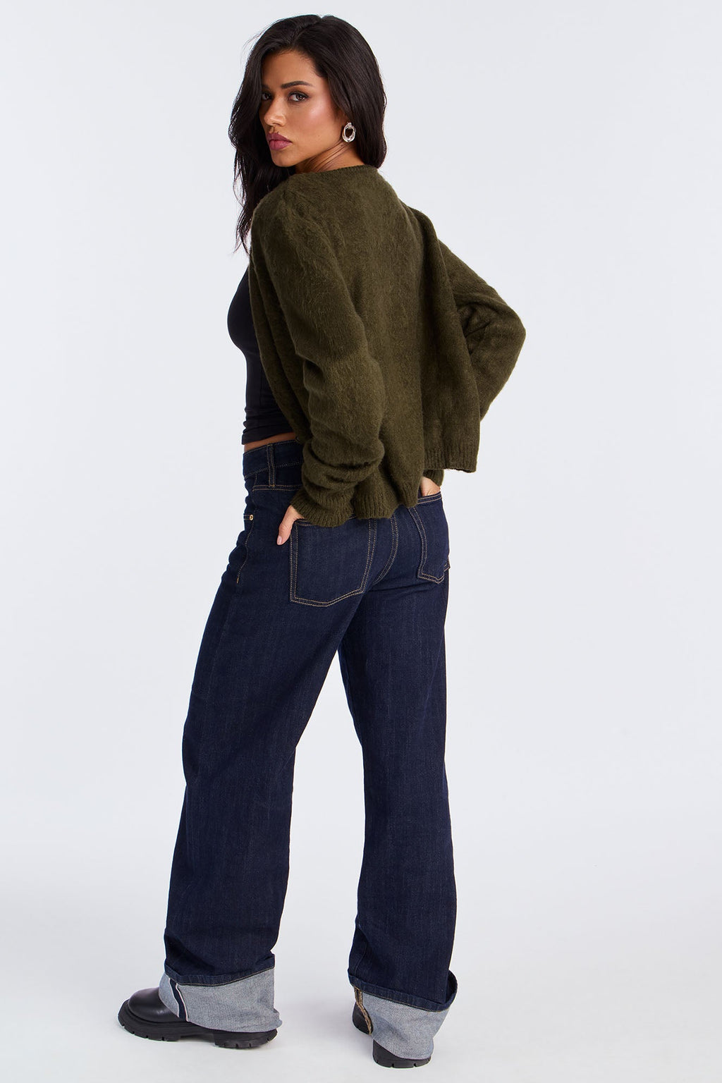 Yours To Keep Washed Cardigan - Olive