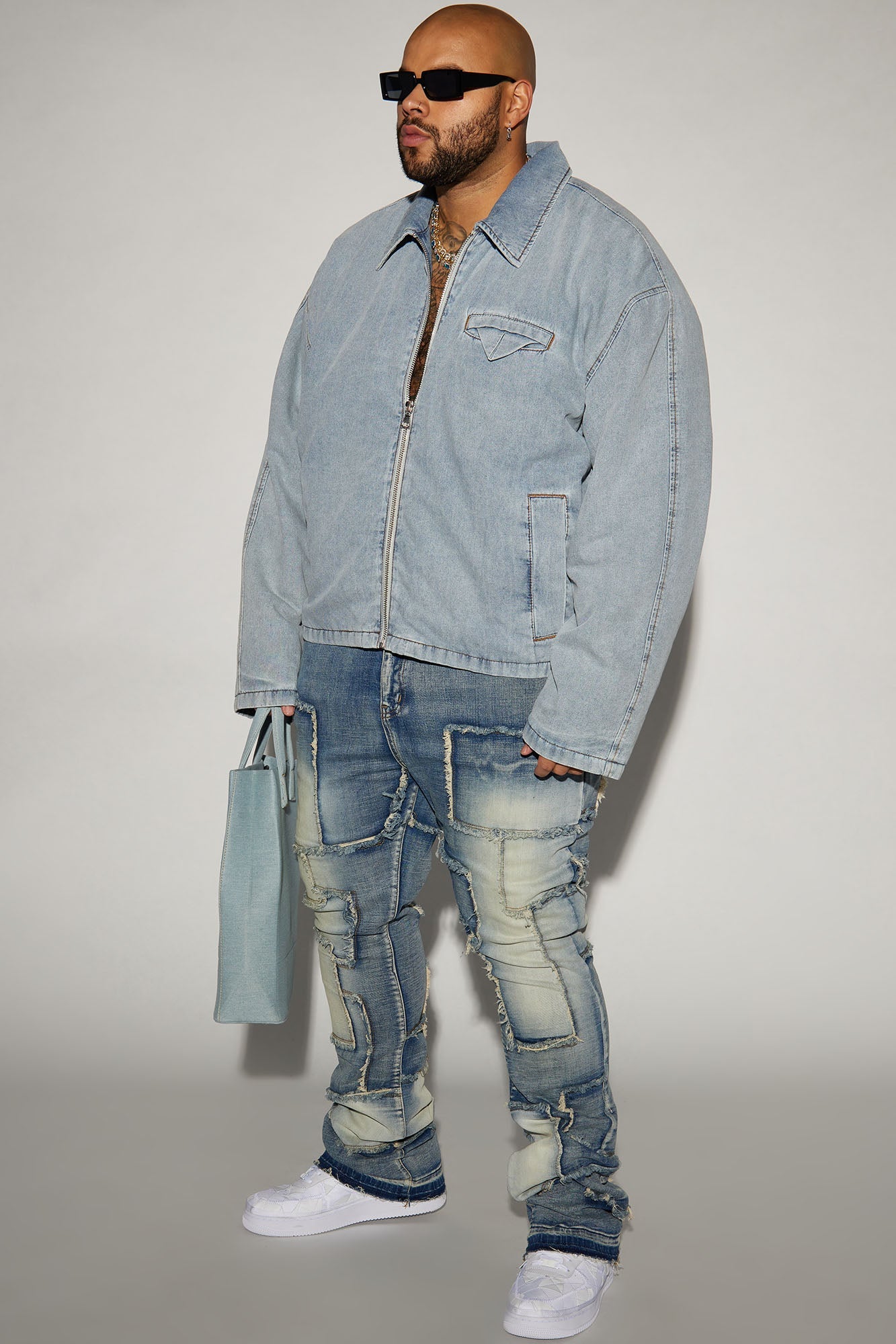 Don't Concern You Padded Cropped Jacket - Light Blue