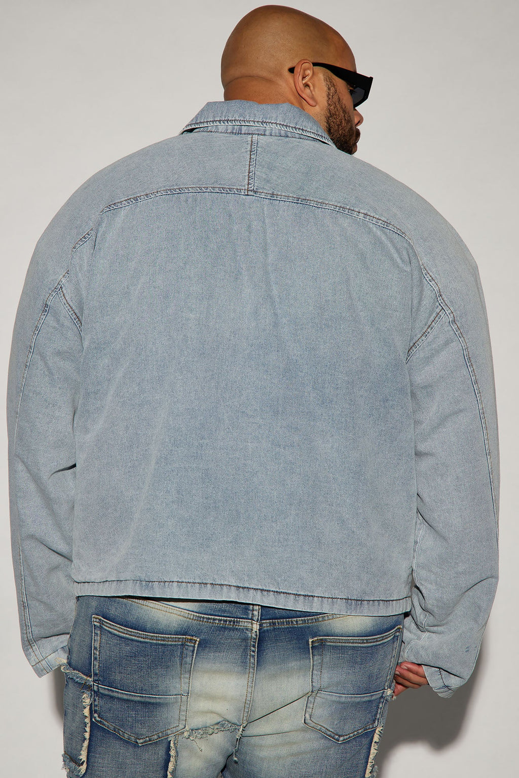 Don't Concern You Padded Cropped Jacket - Light Blue