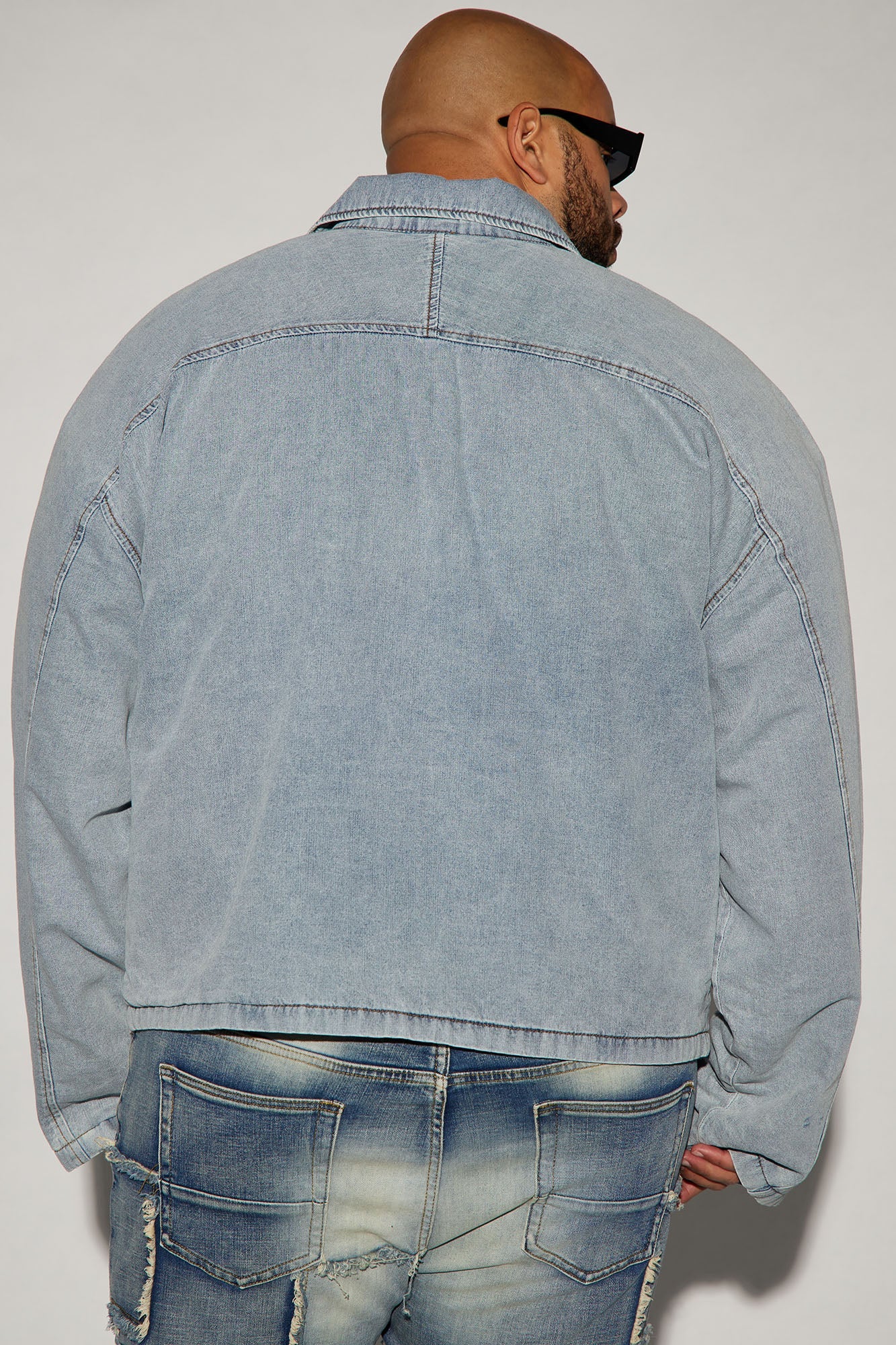 Don't Concern You Padded Cropped Jacket - Light Blue