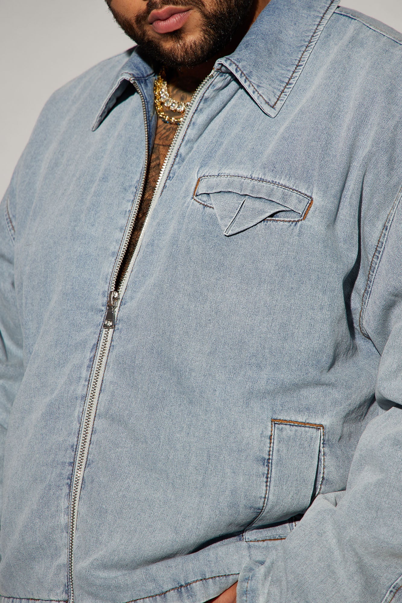 Don't Concern You Padded Cropped Jacket - Light Blue