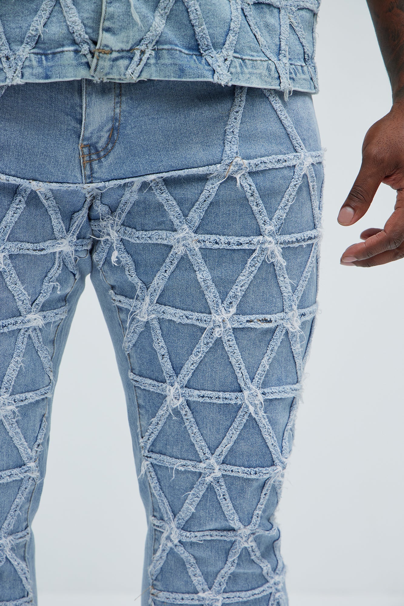 Interstellar Stacked Slim Flare Jeans - Light Blue Wash