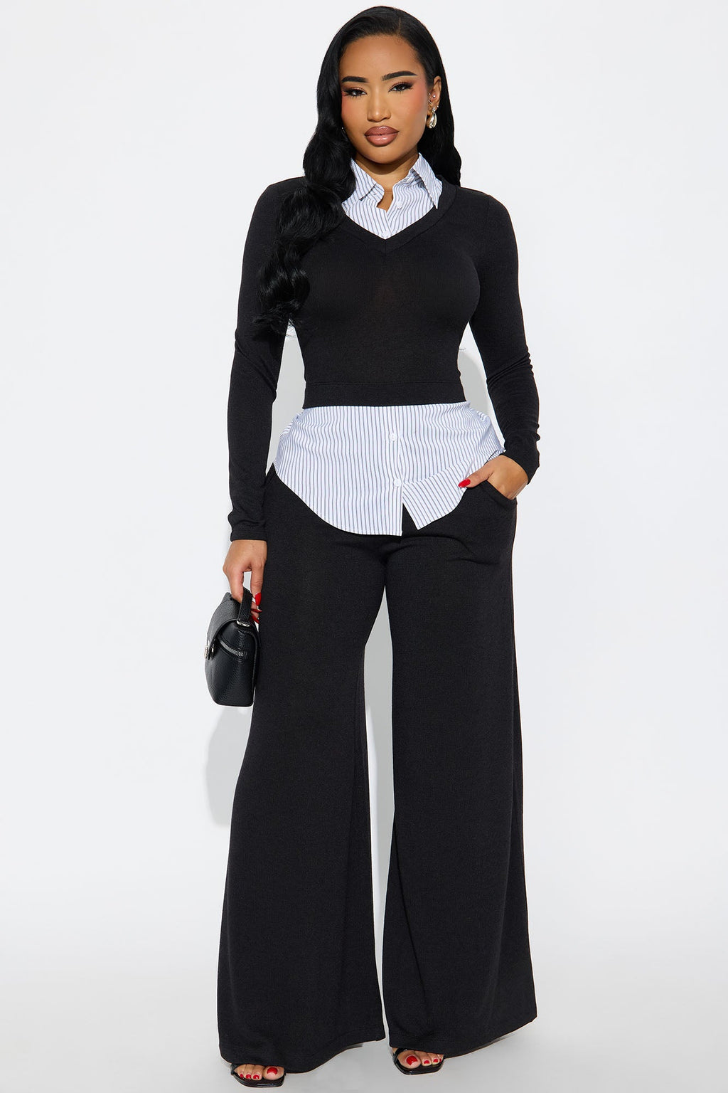 Two Steps Ahead Pant Set - Black