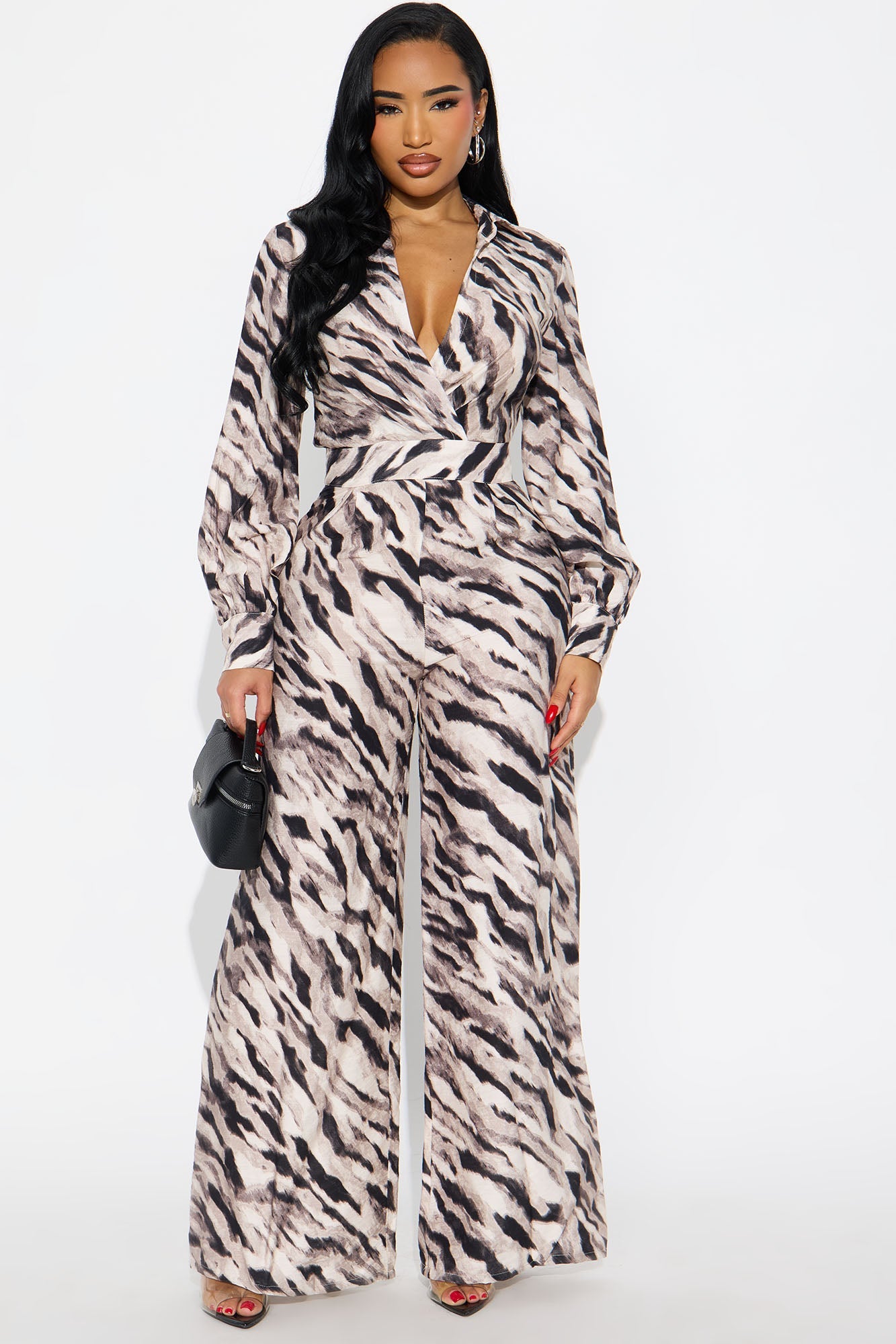 Unmatched Energy Linen Jumpsuit - Black/combo