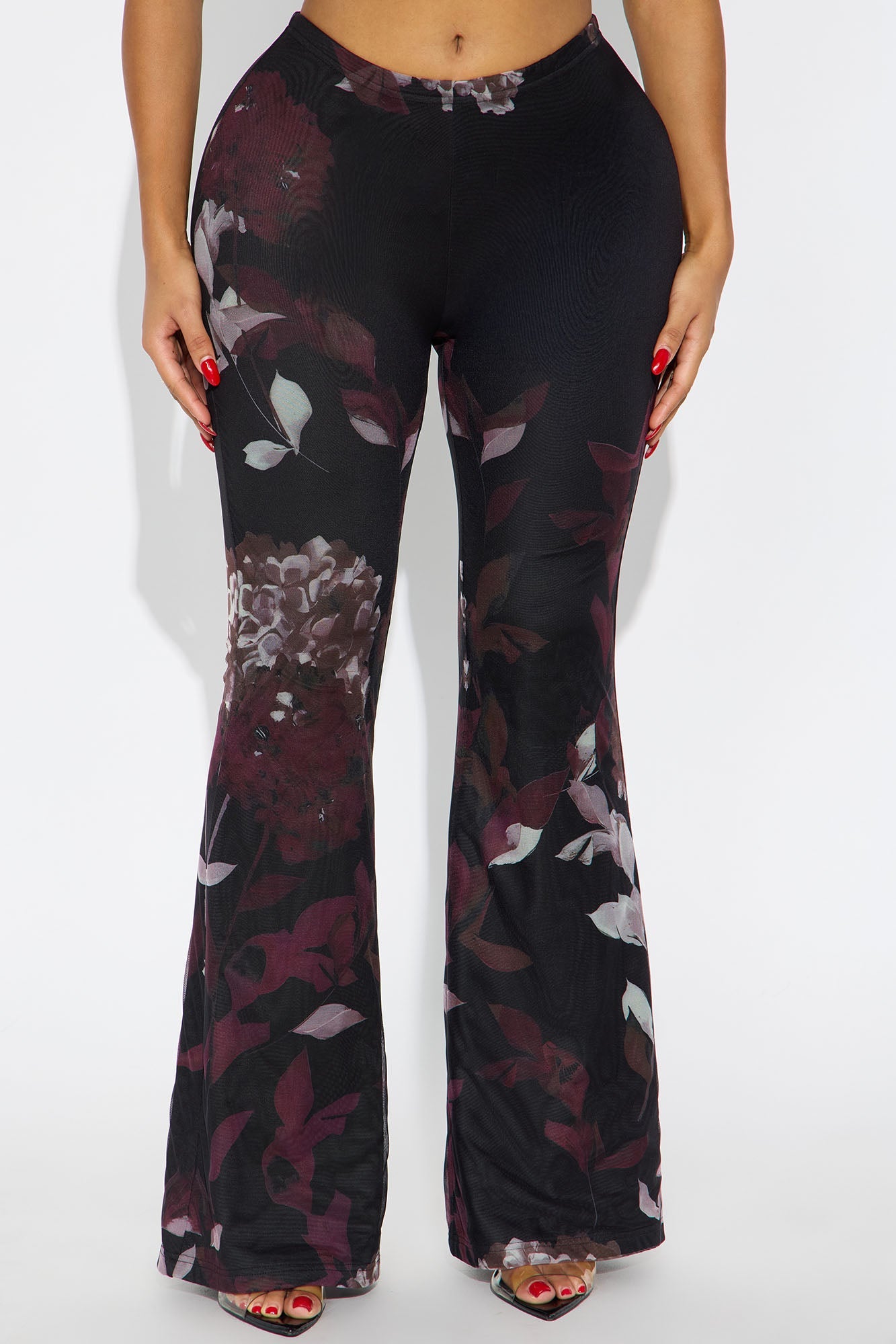 Garden Muse Mesh Flare Pant 32″ - Burgundy/combo 