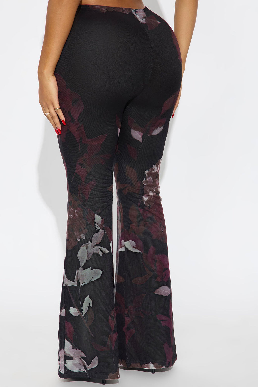 Garden Muse Mesh Flare Pant 32″ - Burgundy/combo 