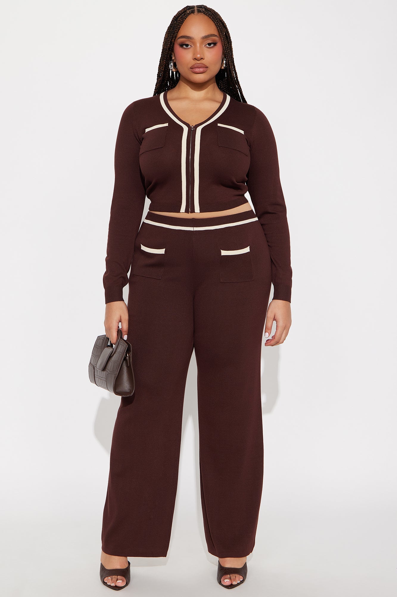 Peyton Sweater Pant Set - Chocolate