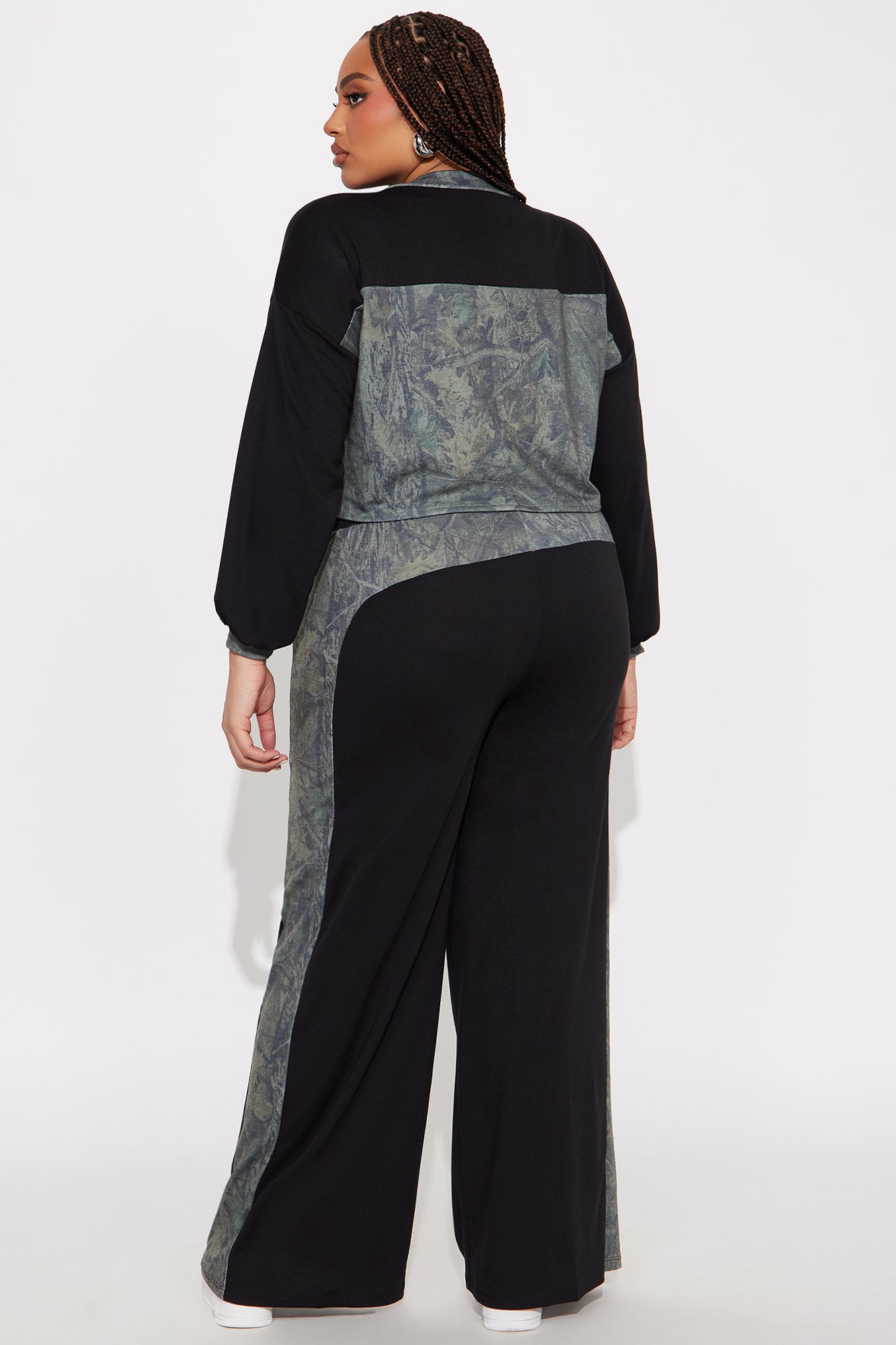 Stay Strong French Terry Pant Set  - Black