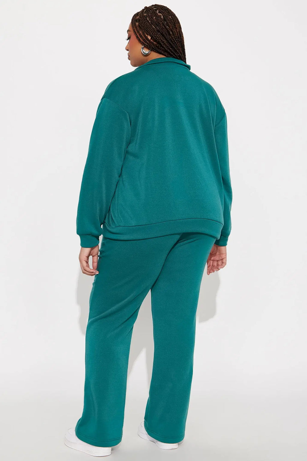 Demi Zip Up Fleece Pant Set - Hunter 