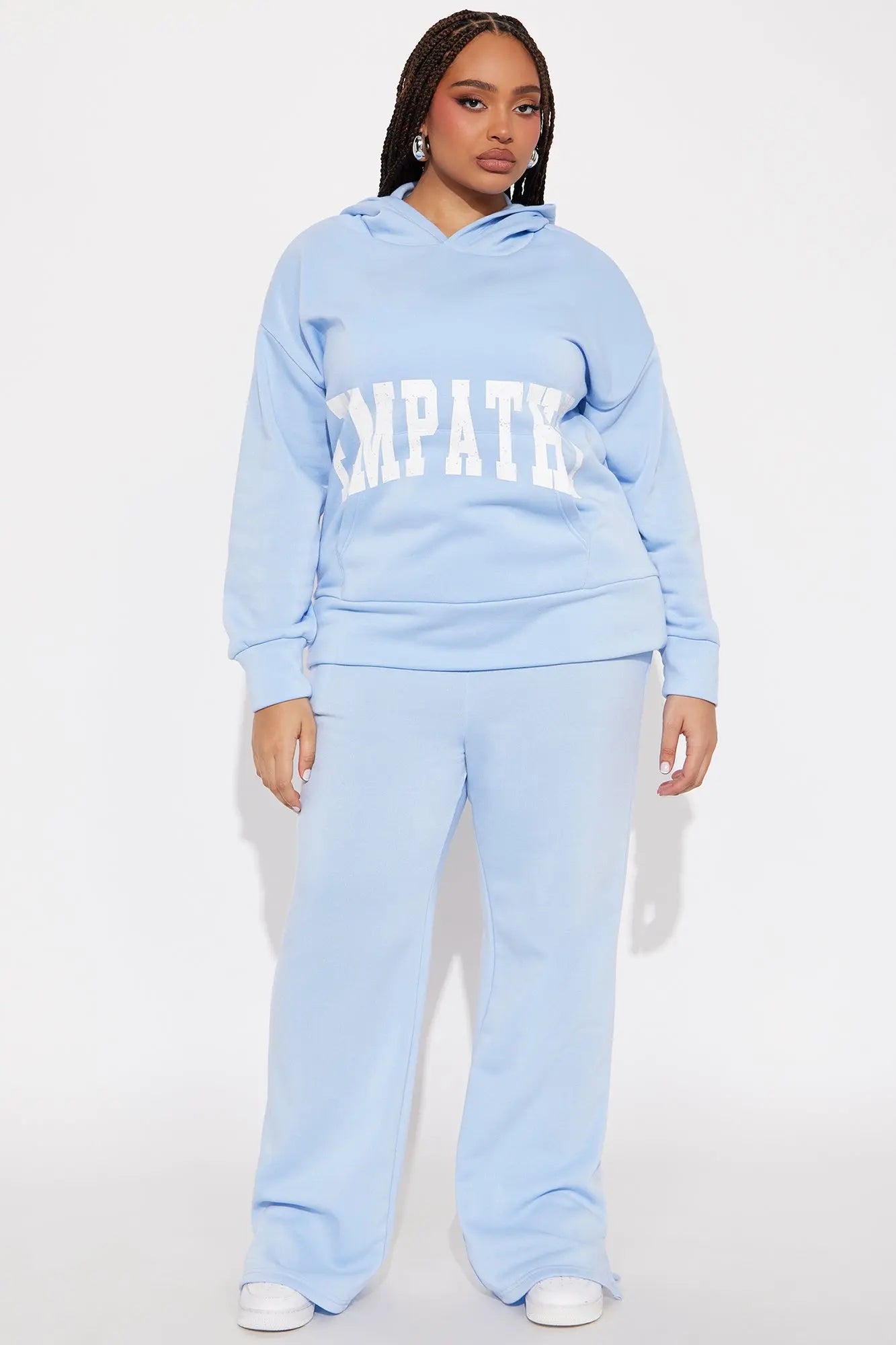 Setting Intentions Fleece Sweatsuit Set - Light Blue 
