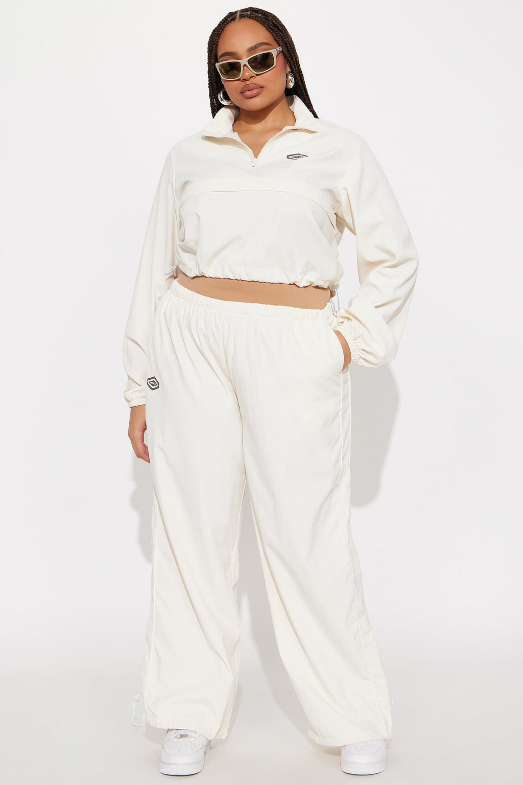 Bella Windbreaker Pant Set - Cream 