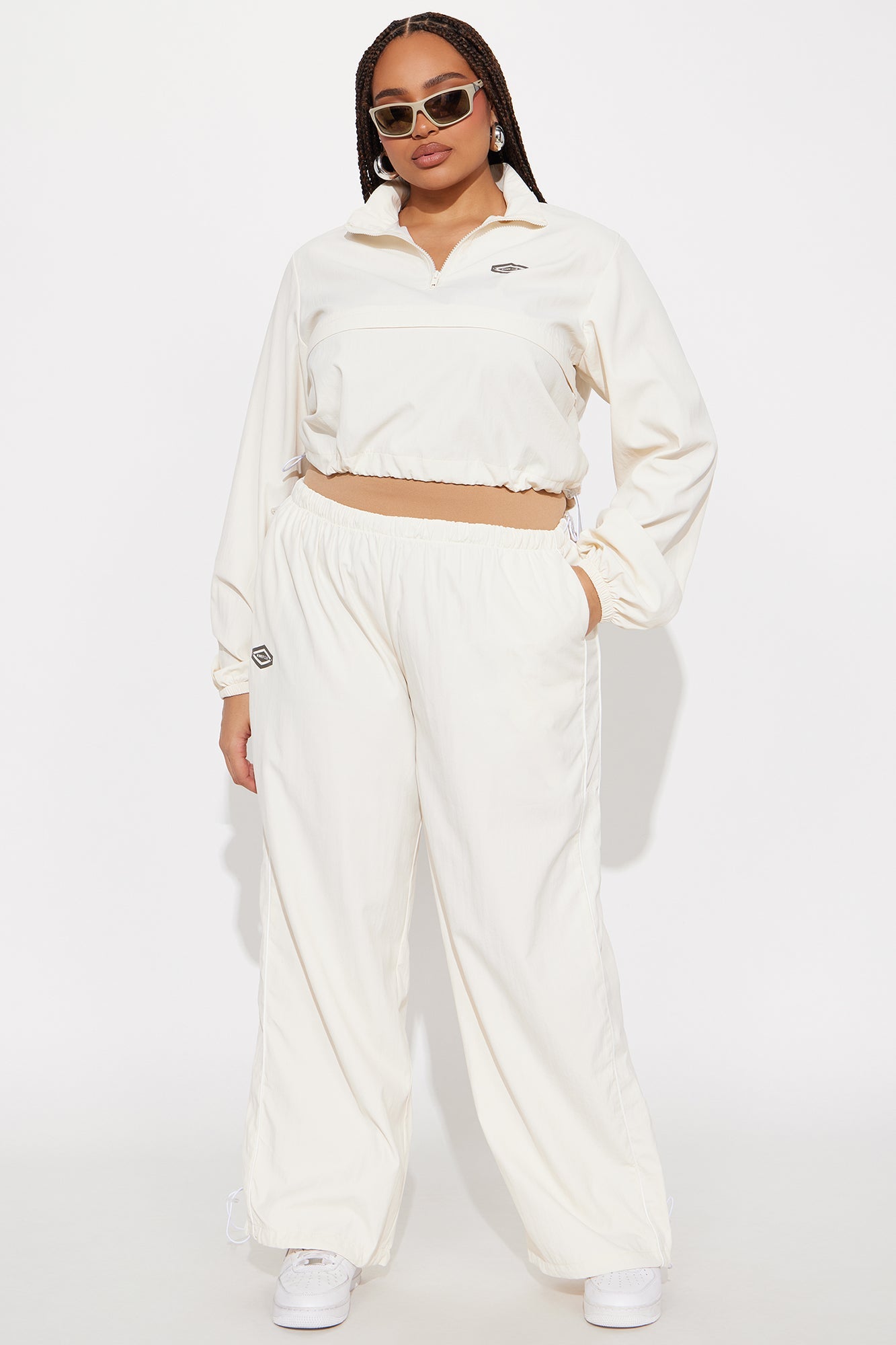 Bella Windbreaker Pant Set - Cream 