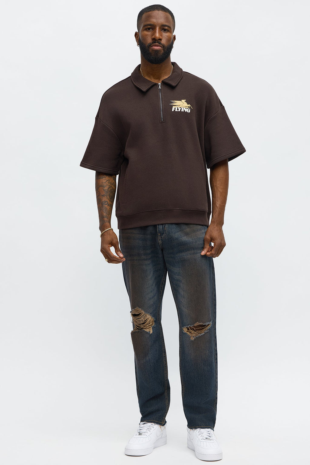 Slim To Put In The Works Ripped Jeans - Dark Wash