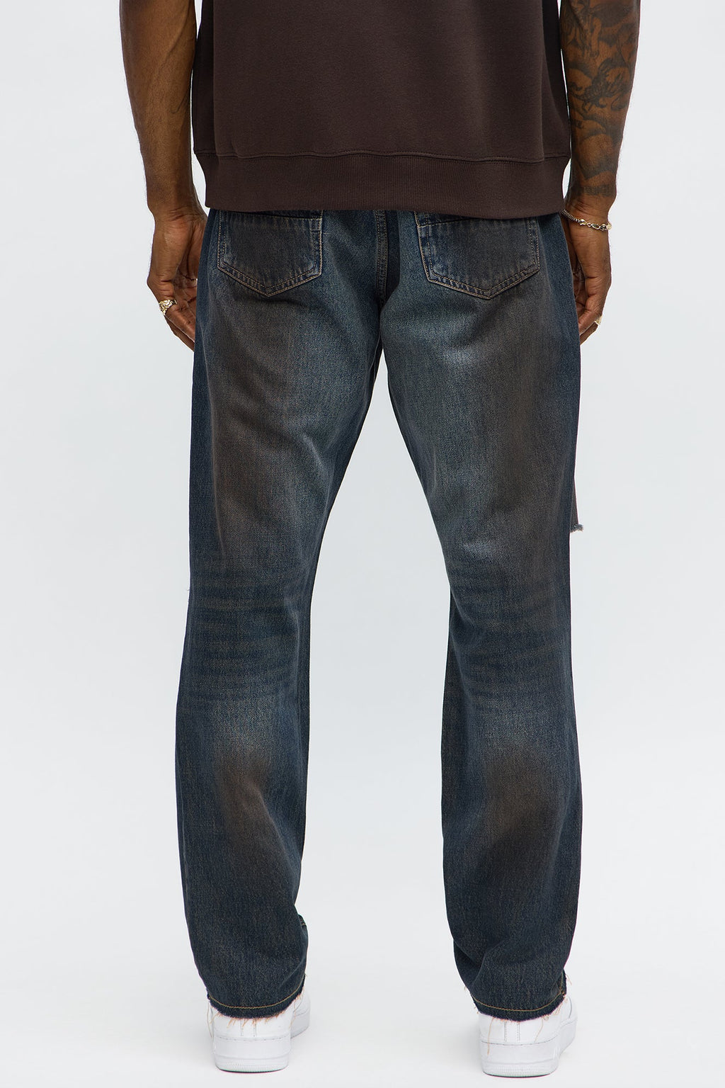 Slim To Put In The Works Ripped Jeans - Dark Wash