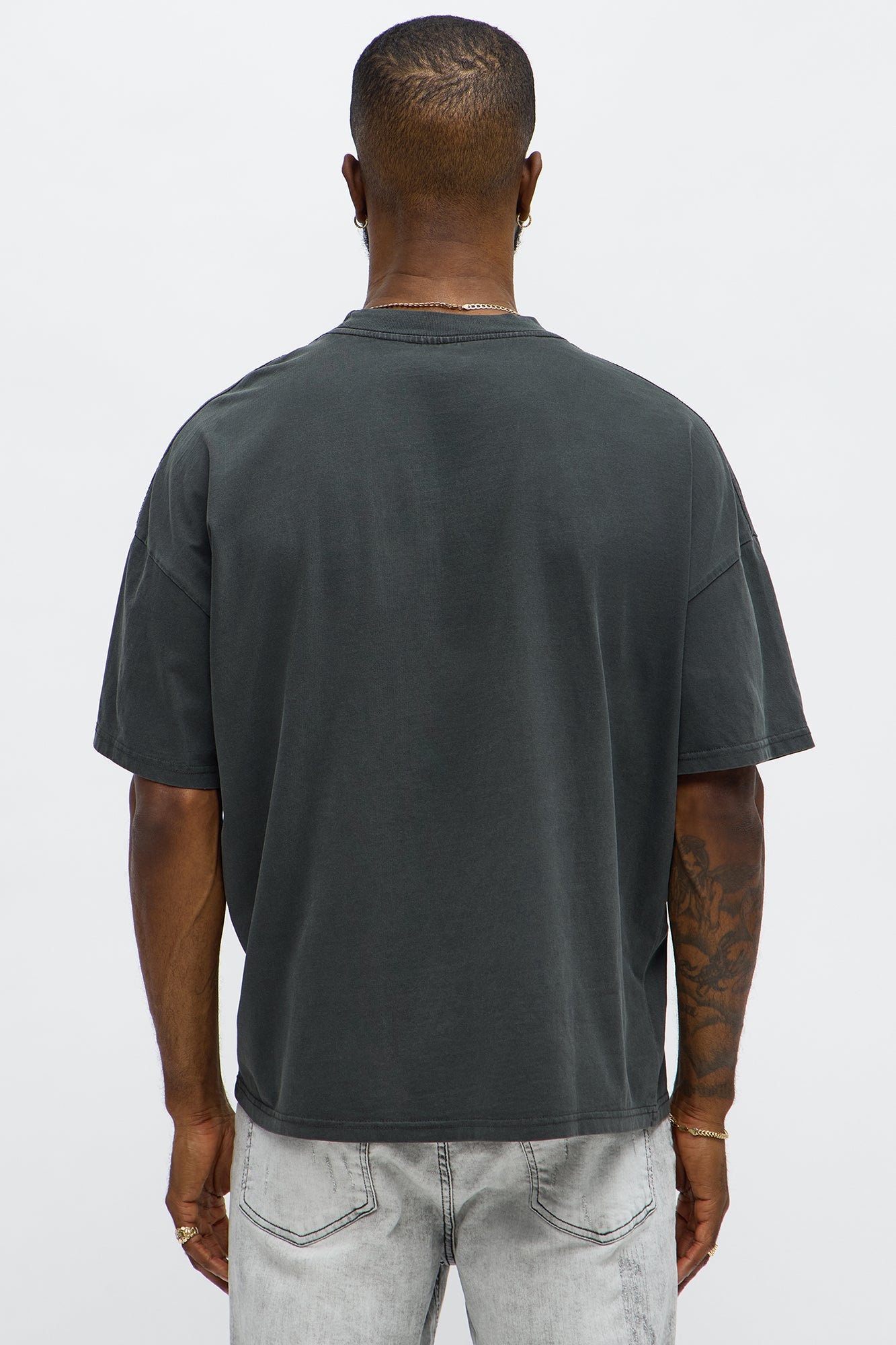 Born In LA Oversized Vintage Short Sleeve Tee - Black Wash