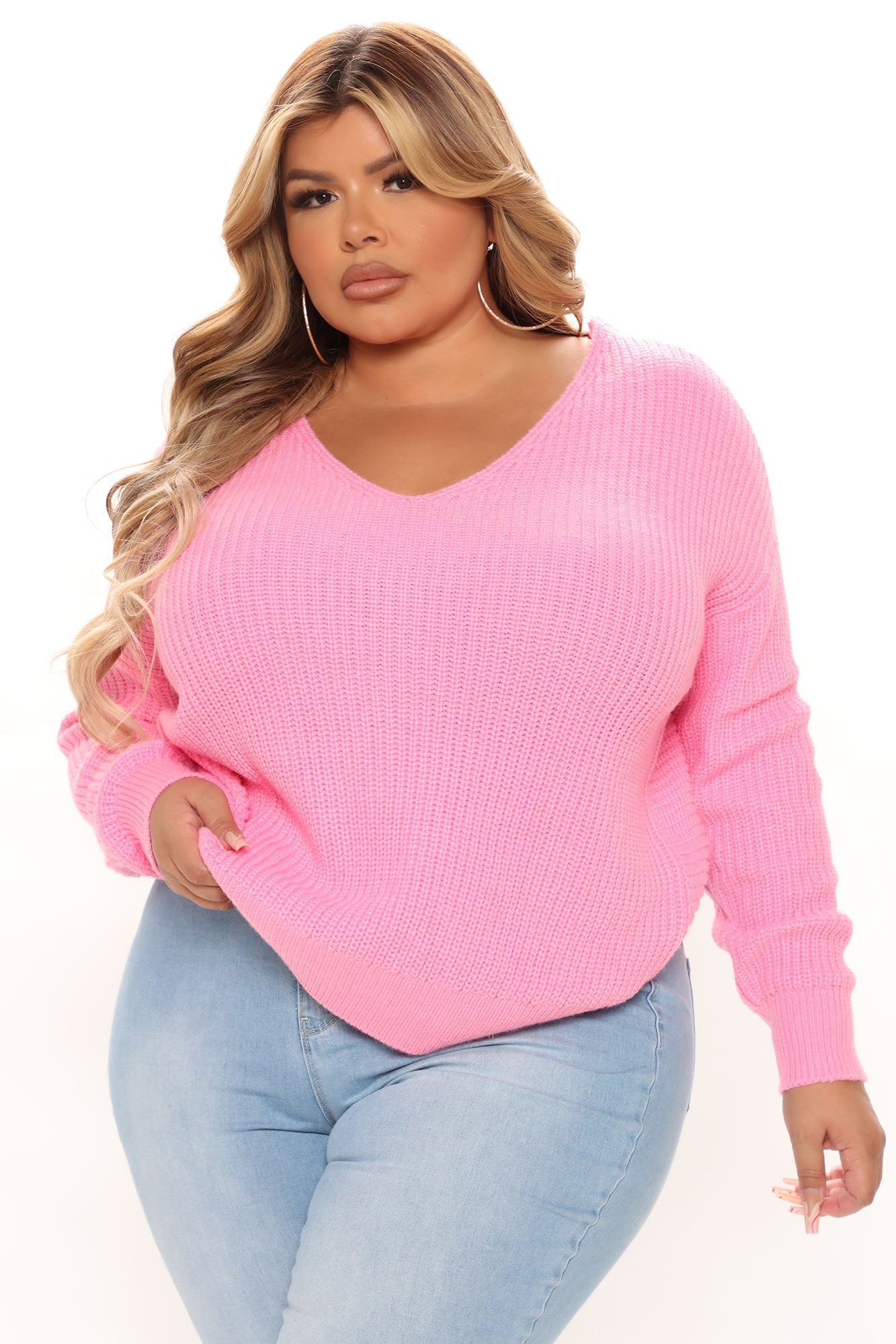 Falls Favorite Girl Sweater II - Bubblegum Pink