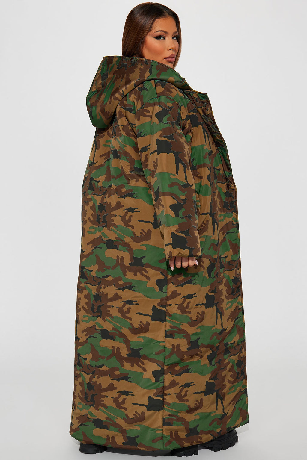 Lilith Camo Puffer Coat - Green/combo