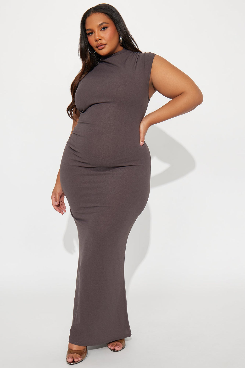Office Drama Maxi Dress - Charcoal
