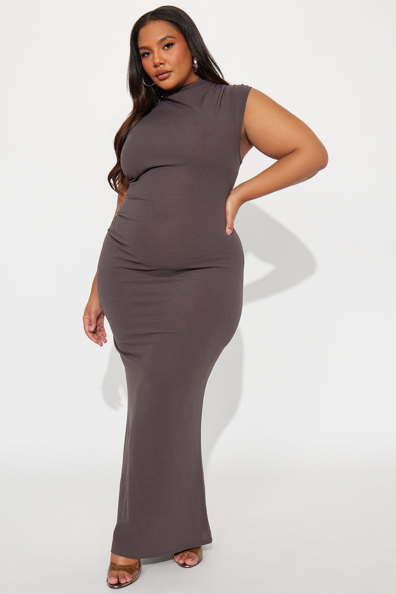 Office Drama Maxi Dress - Charcoal