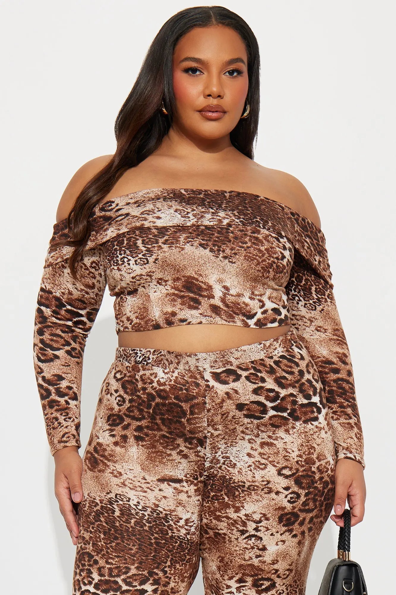 Wild Charisma Leopard Pant Set - Brown/combo 