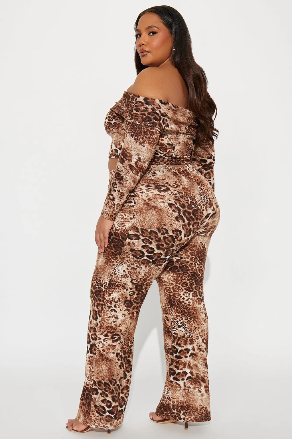 Wild Charisma Leopard Pant Set - Brown/combo 