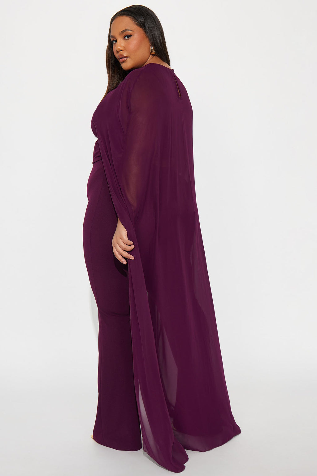 Amberly Draped 3 Piece Pant Set - Wine 