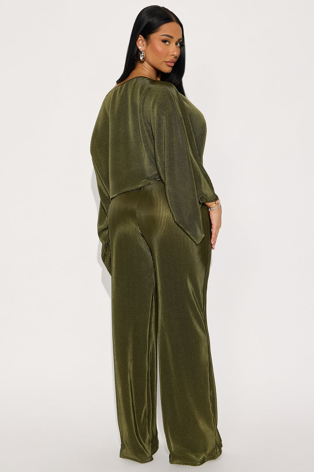 Cindy Off Shoulder Pant Set - Olive
