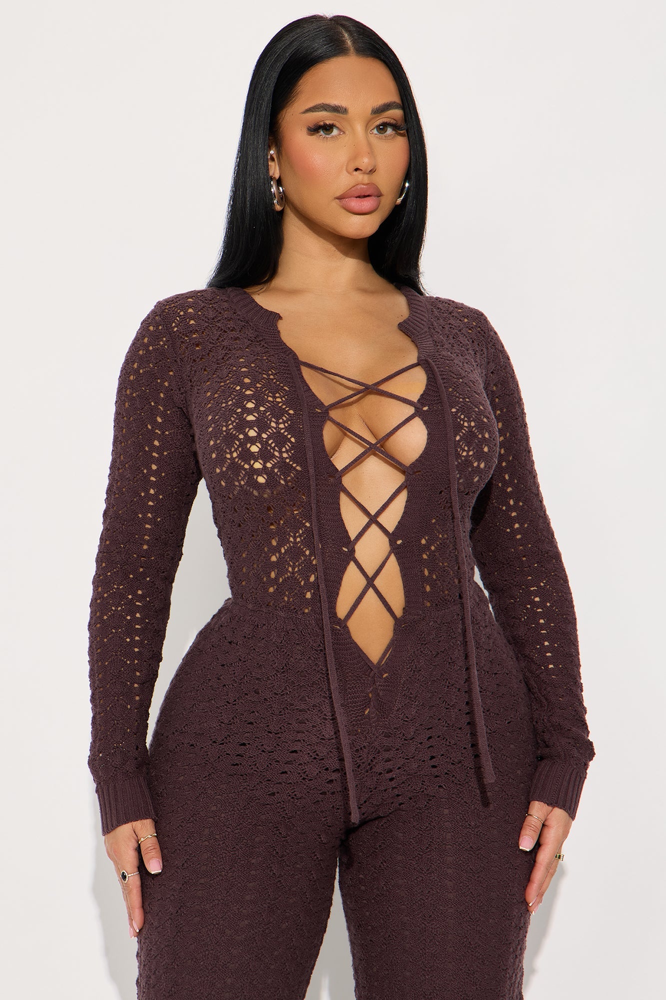 Ruth Sweater Jumpsuit - Chocolate