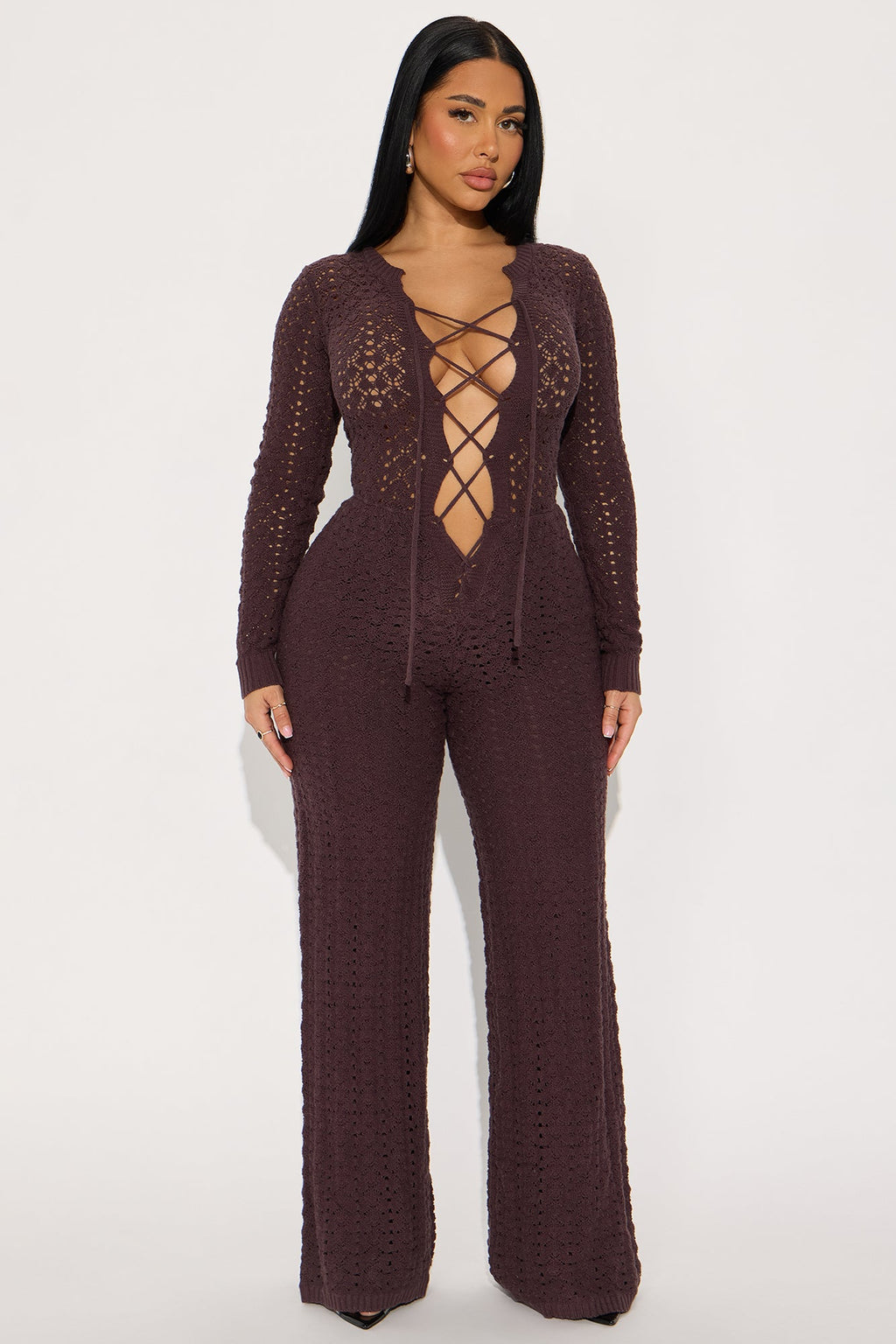 Ruth Sweater Jumpsuit - Chocolate