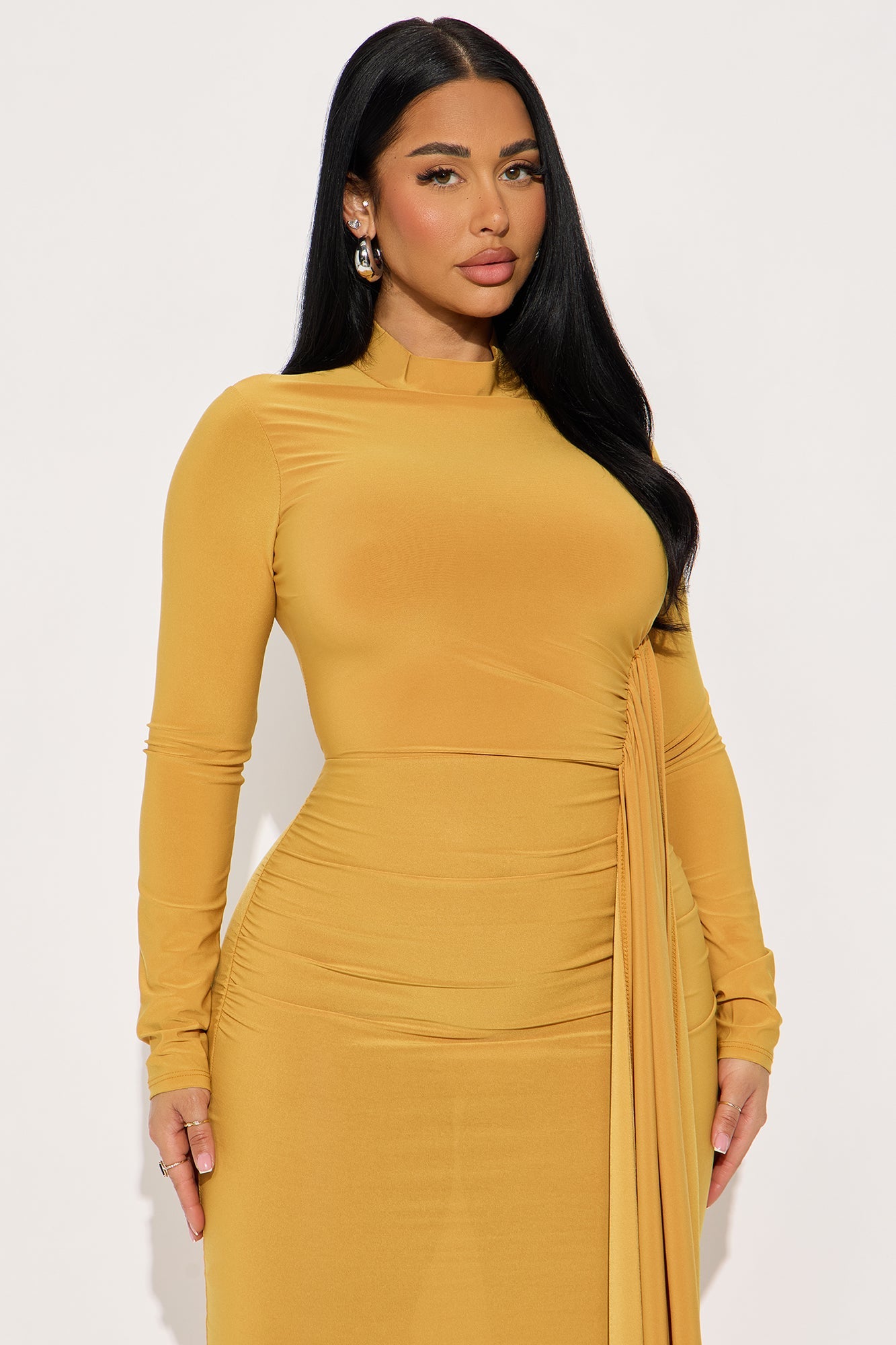 Ackens Snatched Maxi Dress - Mustard