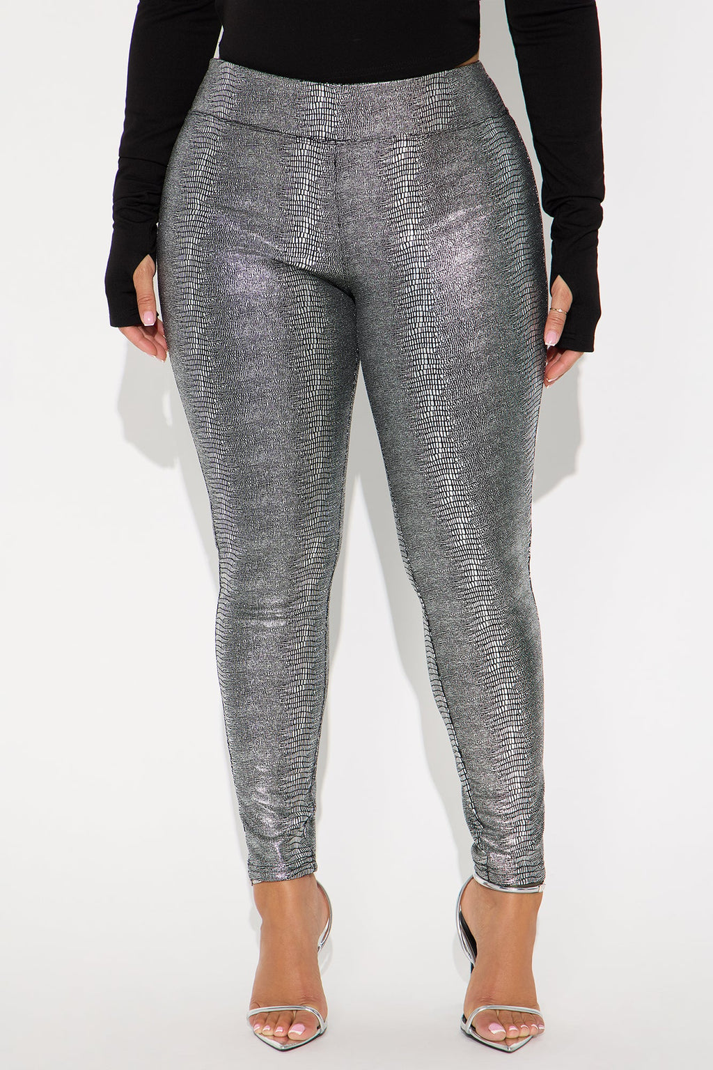 Exclusive Access Metallic Legging 28″ - Silver 